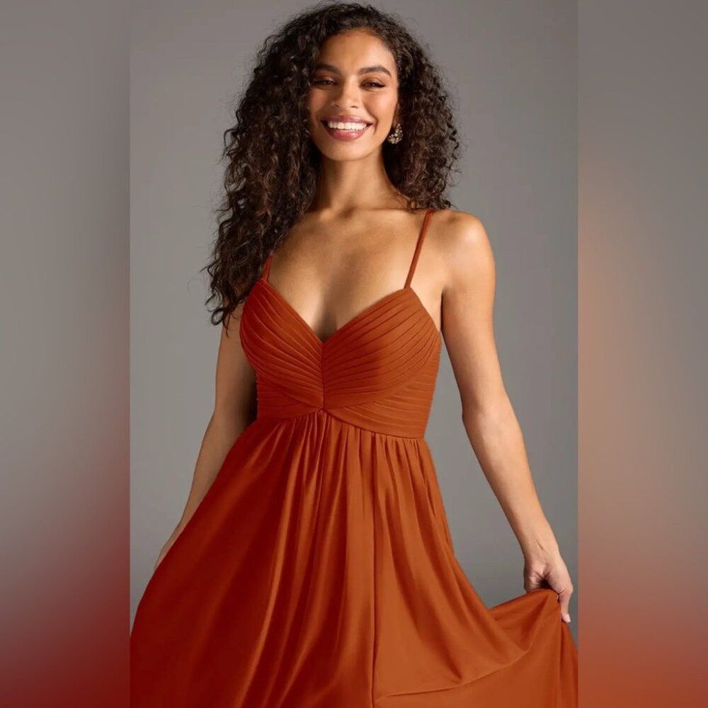 Other Azazie Paprika Aline Pleated Chiffon Dress in Size A16 Size XXL / US 16-18 / IT 52-54 - 2 Thumbnail