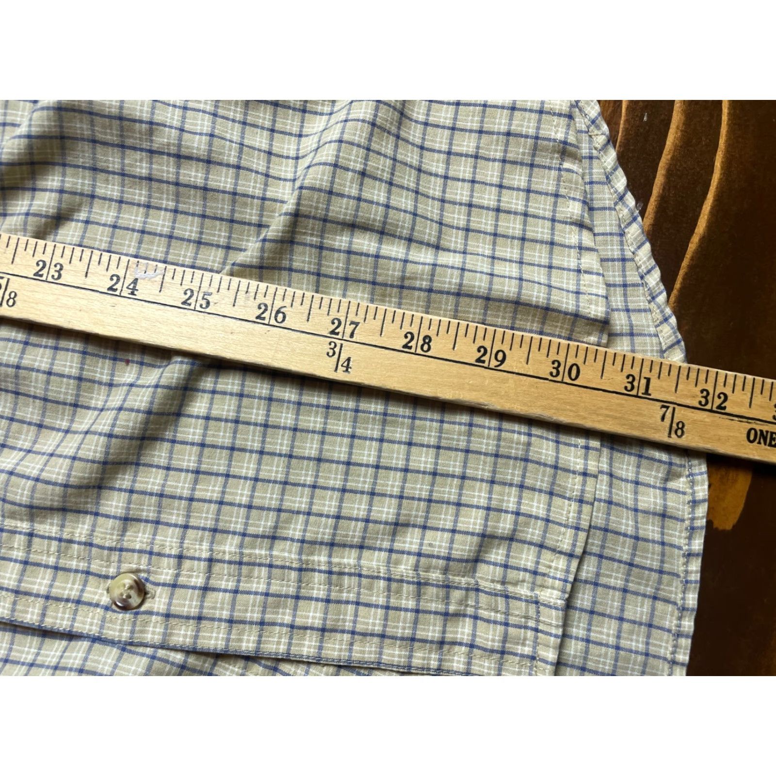 McGregor McGregor Shirt Men's Large Button-Down Checkered Wrinkle Resistant Vintage Brown Tan Casual Short Sleeve Shirt Size US L / EU 52-54 / 3 - 7 Thumbnail