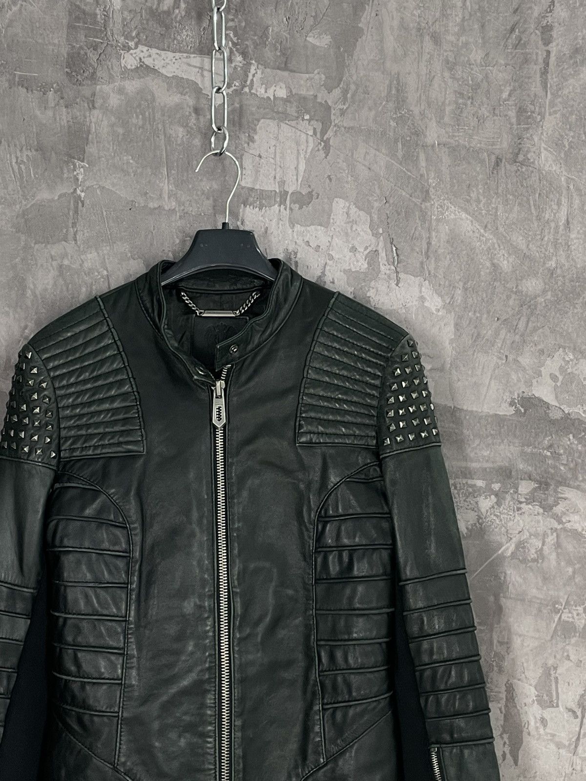 Faith Connexion × Vintage Faith Connexion Leather Zip Punk Metal Jacket Size S / US 4 / IT 40 - 5 Thumbnail