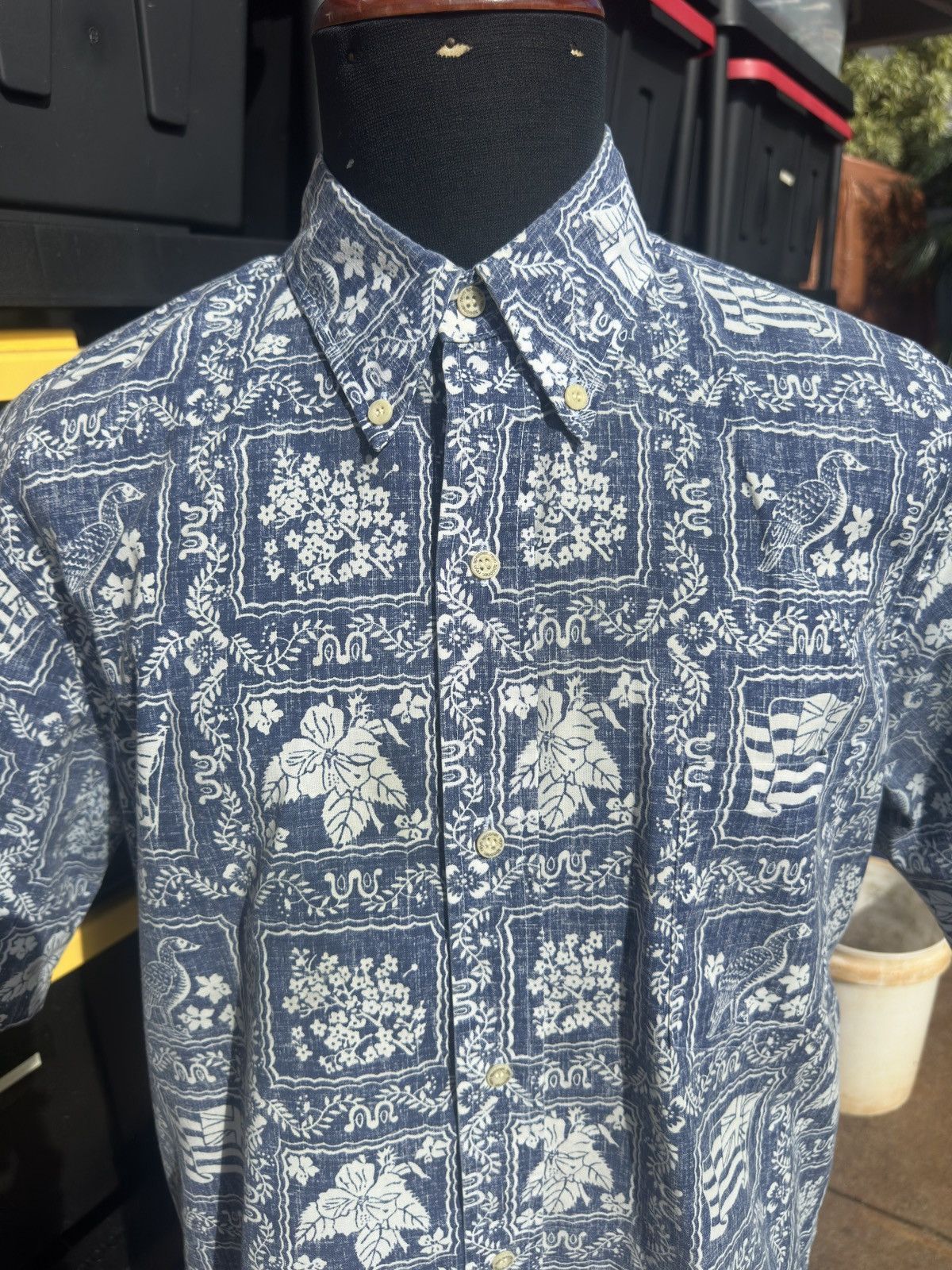 Reyn Spooner PreOwned Reyn Spooner Classic Hawaiian Print Blue Men's L Size US L / EU 52-54 / 3 - 3 Thumbnail
