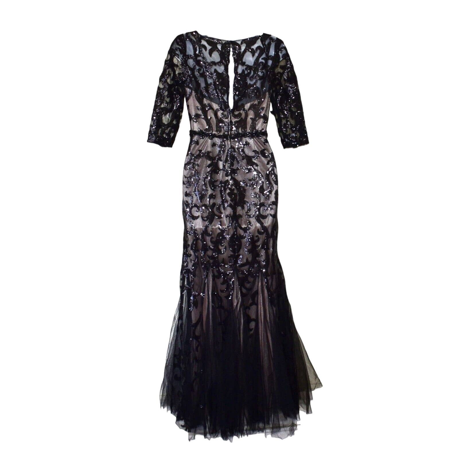 Montage D0 NWOT MONTAGE BY MON CHERI Black Sequin Maxi Gown Dress 4 Size S / US 4 / IT 40 - 4 Thumbnail
