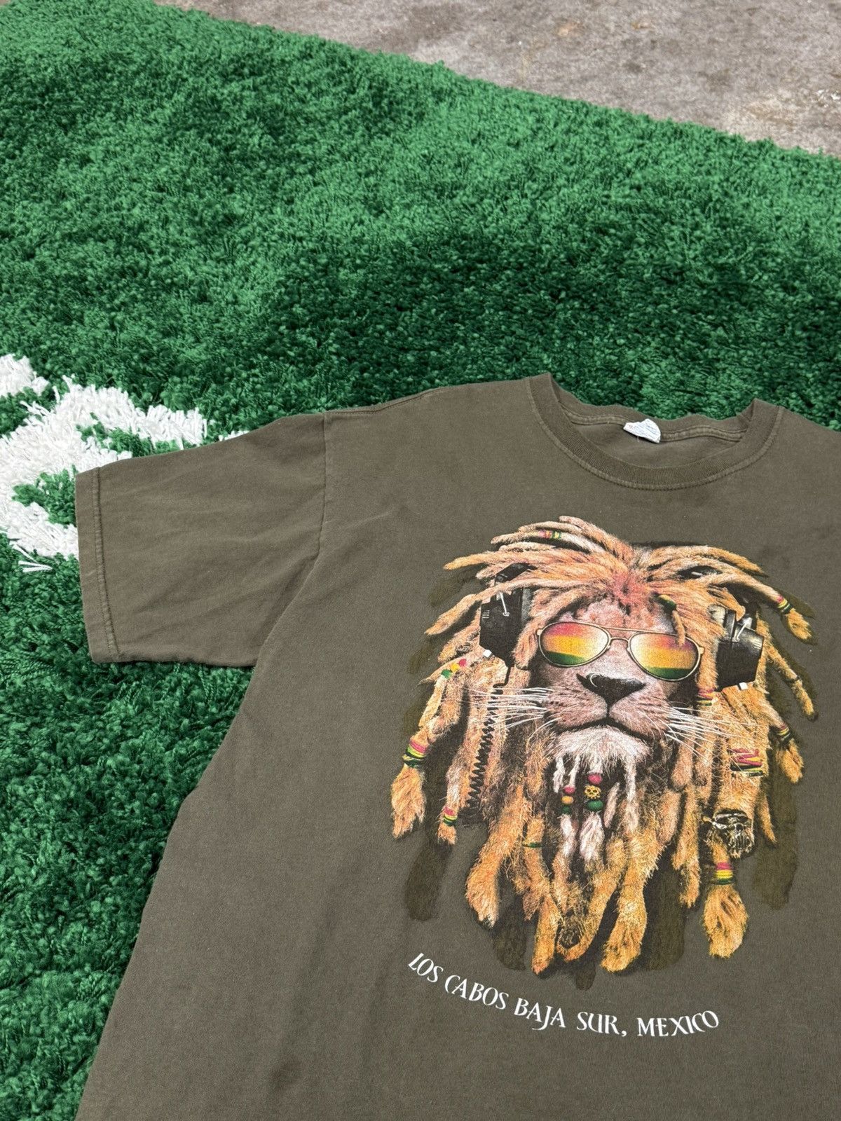 Vintage Vintage Mexico Weed Lion Tiger 420 Y2K Pot Green Logo Tee XL Size US XL / EU 56 / 4 - 2 Thumbnail