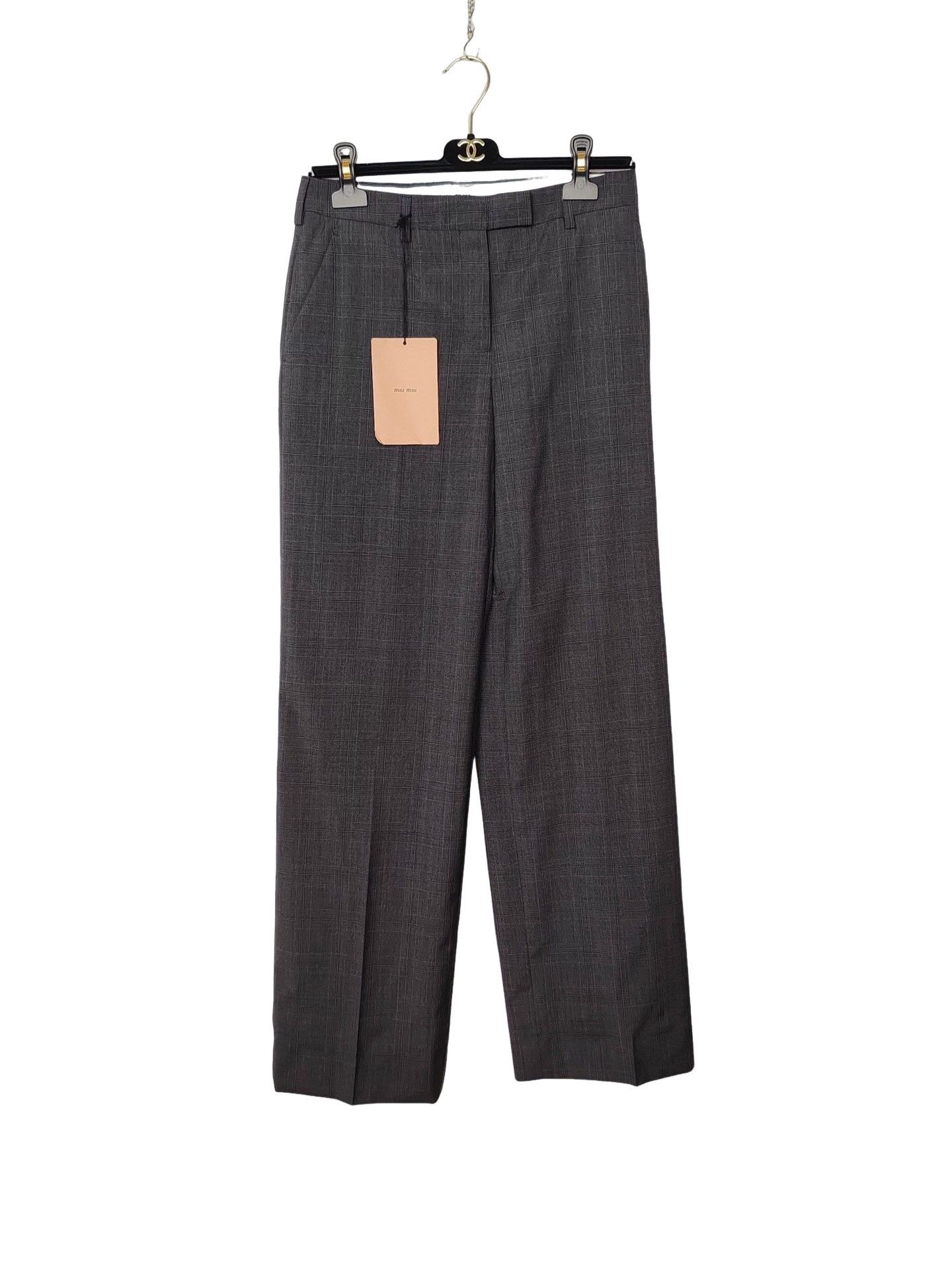 Miu Miu Miu Miu Check Virgin Wool Pants Size IT 36 Size 25" / US 0 / IT 36 - 1 Thumbnail