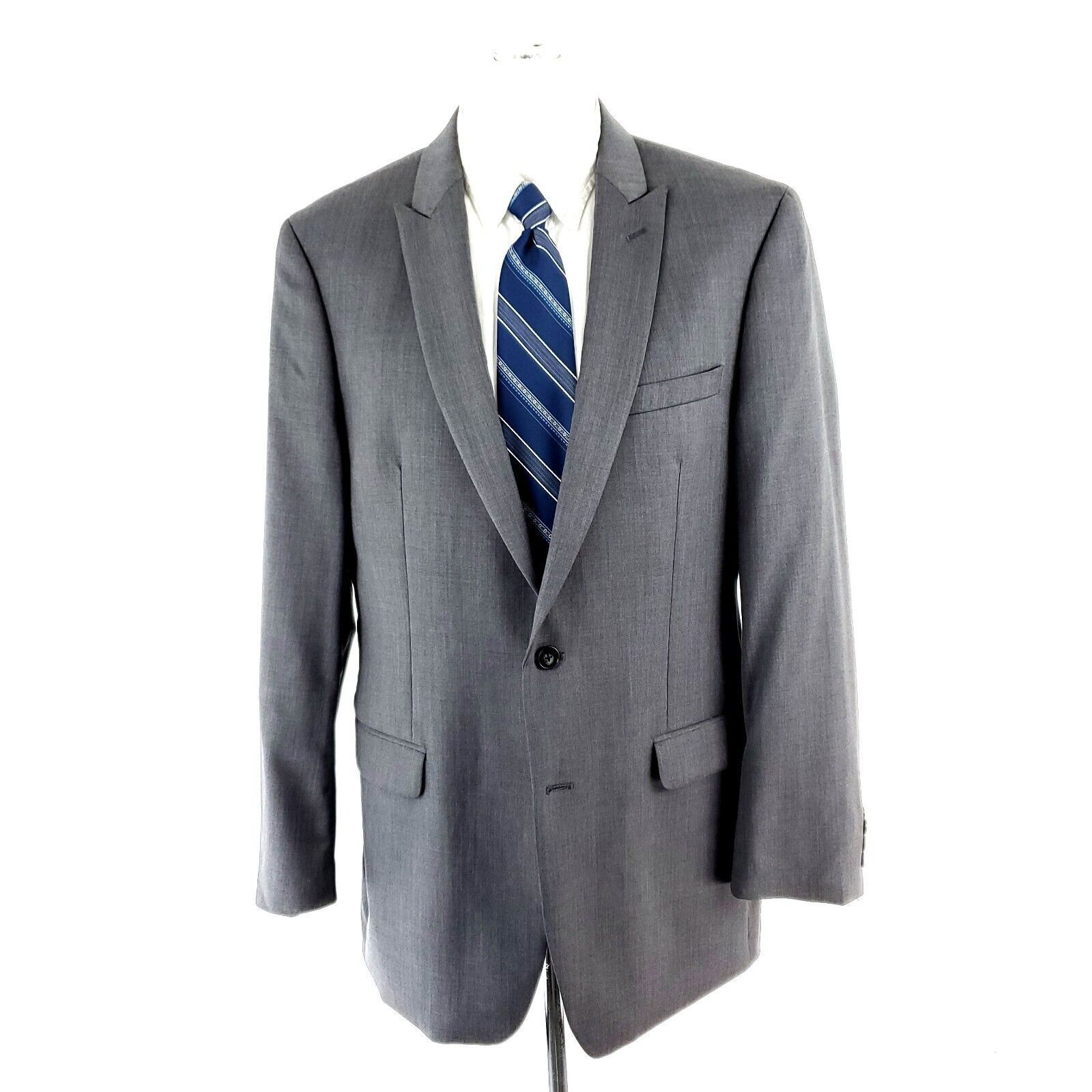Calvin Klein Calvin Klein Wool 2 Button Blazer 40R Gray Peak Lapel Tagged Size 40R - 3 Thumbnail