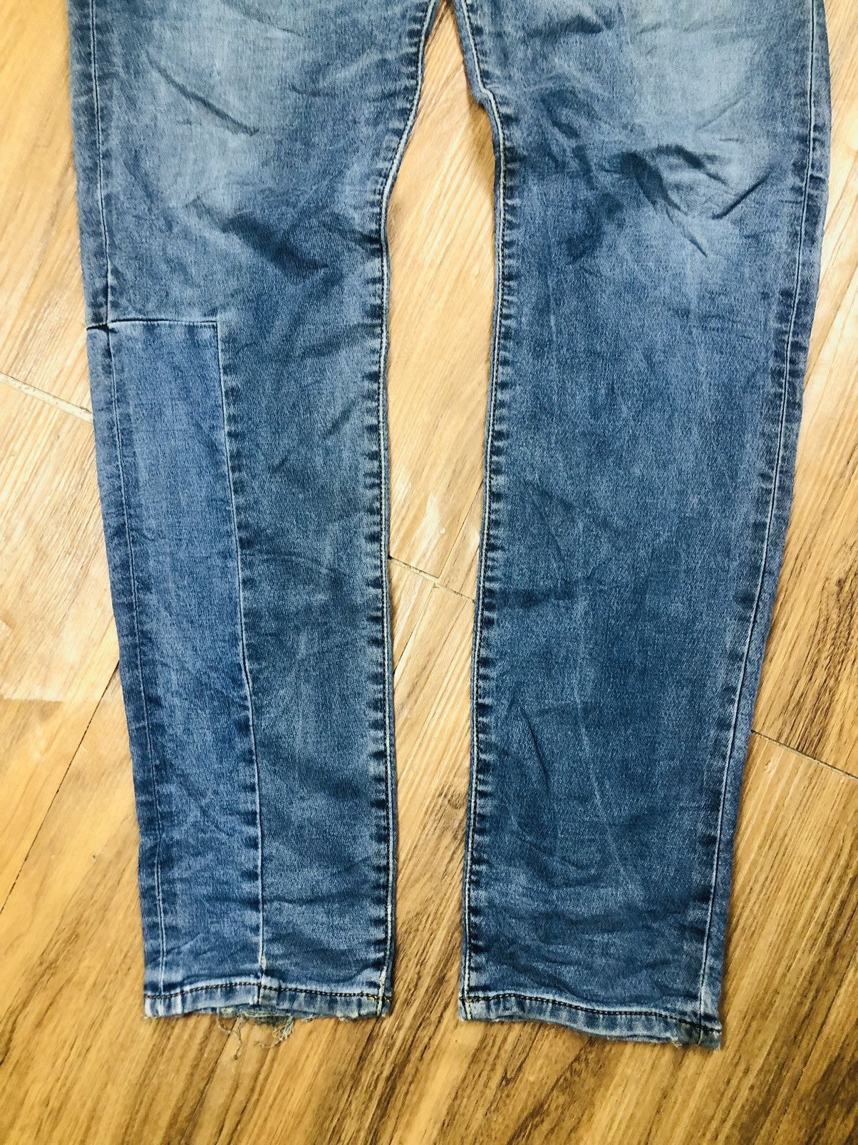 Diesel DIESEL Blue Distressed Patchwork Jeans Slim Fit (40) Size US 32 / EU 48 - 4 Thumbnail