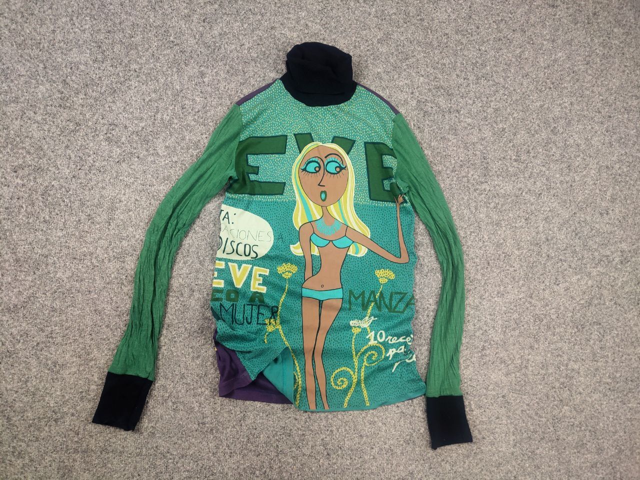 Custo Barcelona Vintage Y2K Pop Art Long sleeve Top Hysteric