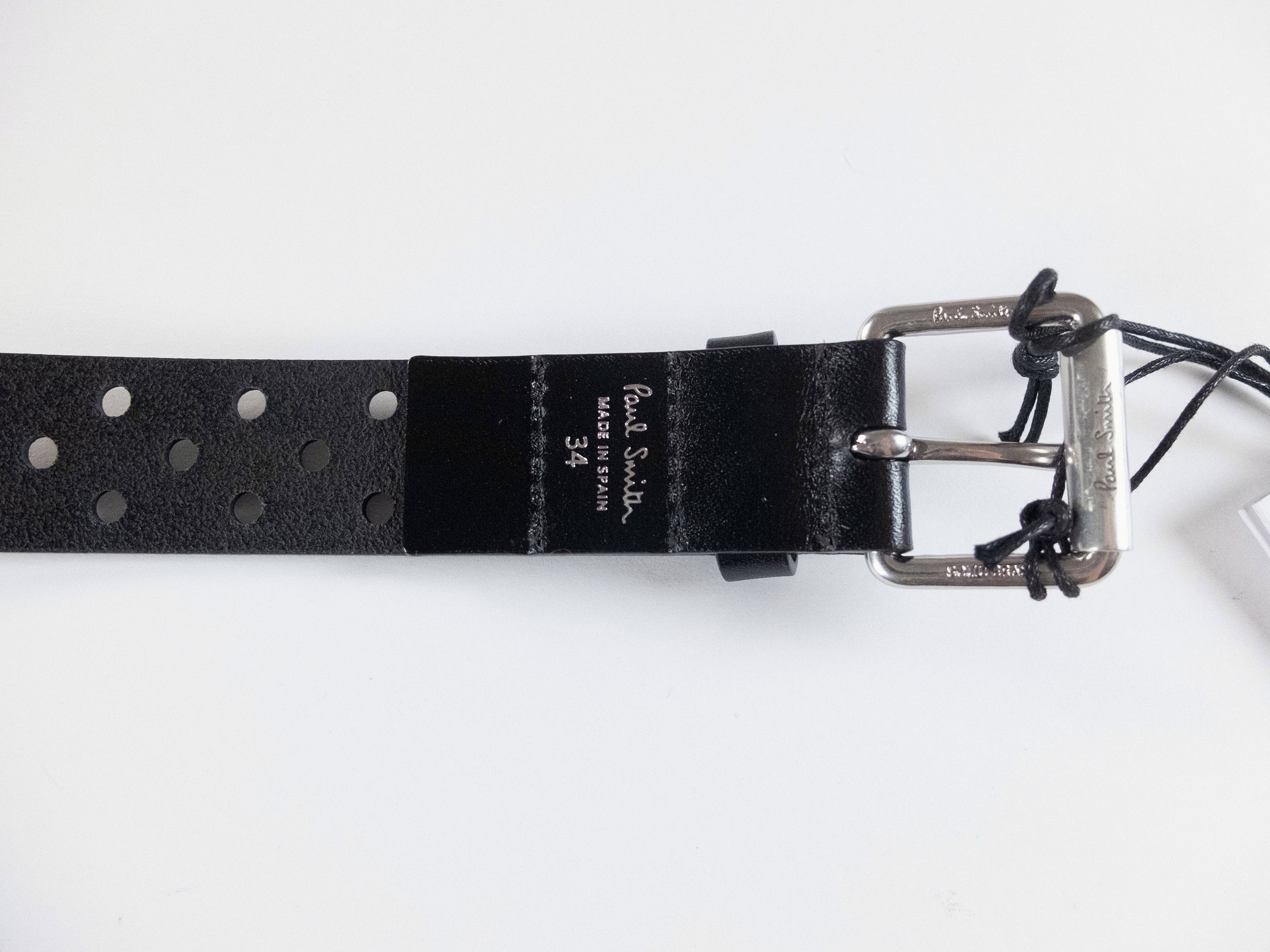 Paul Smith PAUL SMITH black perforated leather belt Size 90 / 34 Size 34 - 6 Thumbnail