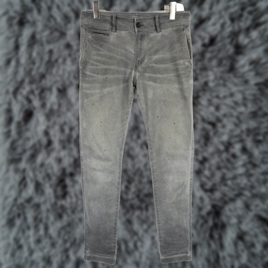 Diesel DIESEL Jeans Men's W29 Grey Chino Stretched Whiskers Zip Fly Fade Effect Size US 29 - 1 Thumbnail