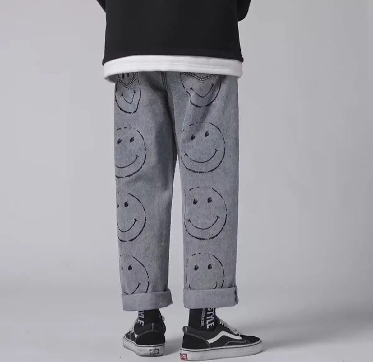 image of Vintage Smile Denim Jeans in Grey, Men's (Size 32)