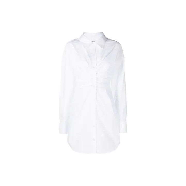 Alexander Wang Alexander Wang Ruched Long Sleeve Shirt Dress 0079 Size S / US 4 / IT 40 - 1 Thumbnail