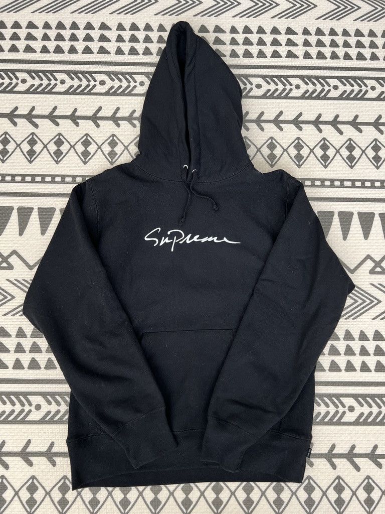 Supreme Supreme Script Logo Hoodie Black Size M | Grailed