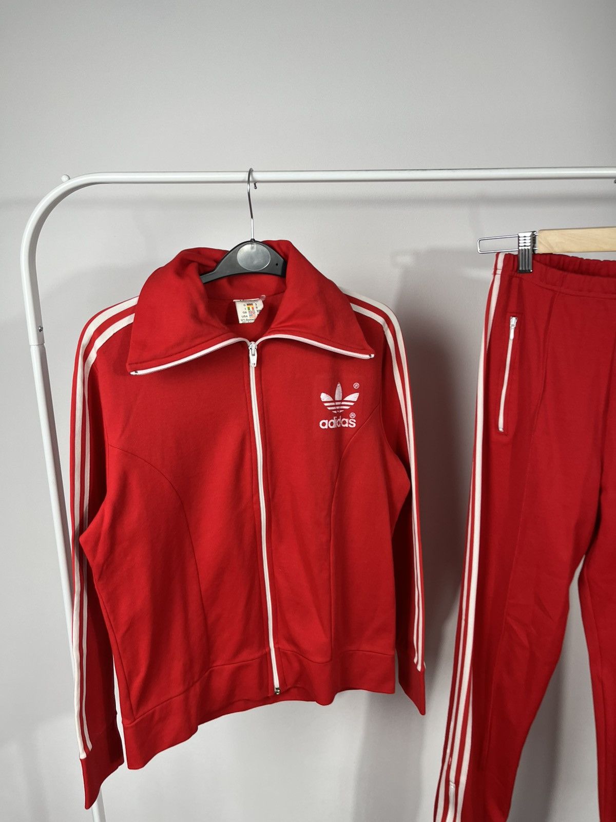 Adidas Vintage Adidas Red Tracksuit Jacket Pants Set Size XXS Size XXS / US 00 / IT 34 - 4 Thumbnail