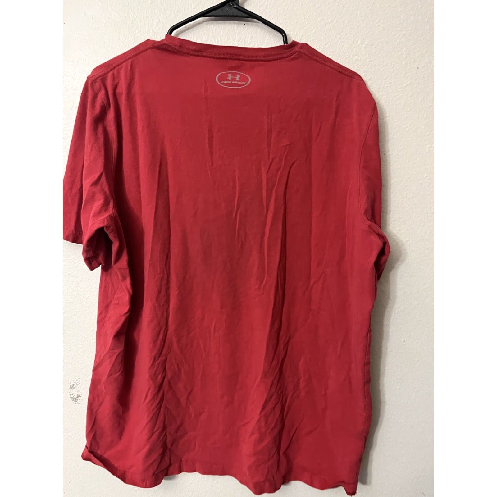 Under Armour Under Armour T-Shirt Mens XL Short Sleeve Loose Red Crew Neck Graphic Logo Cotton Shirt Size US XL / EU 56 / 4 - 3 Thumbnail