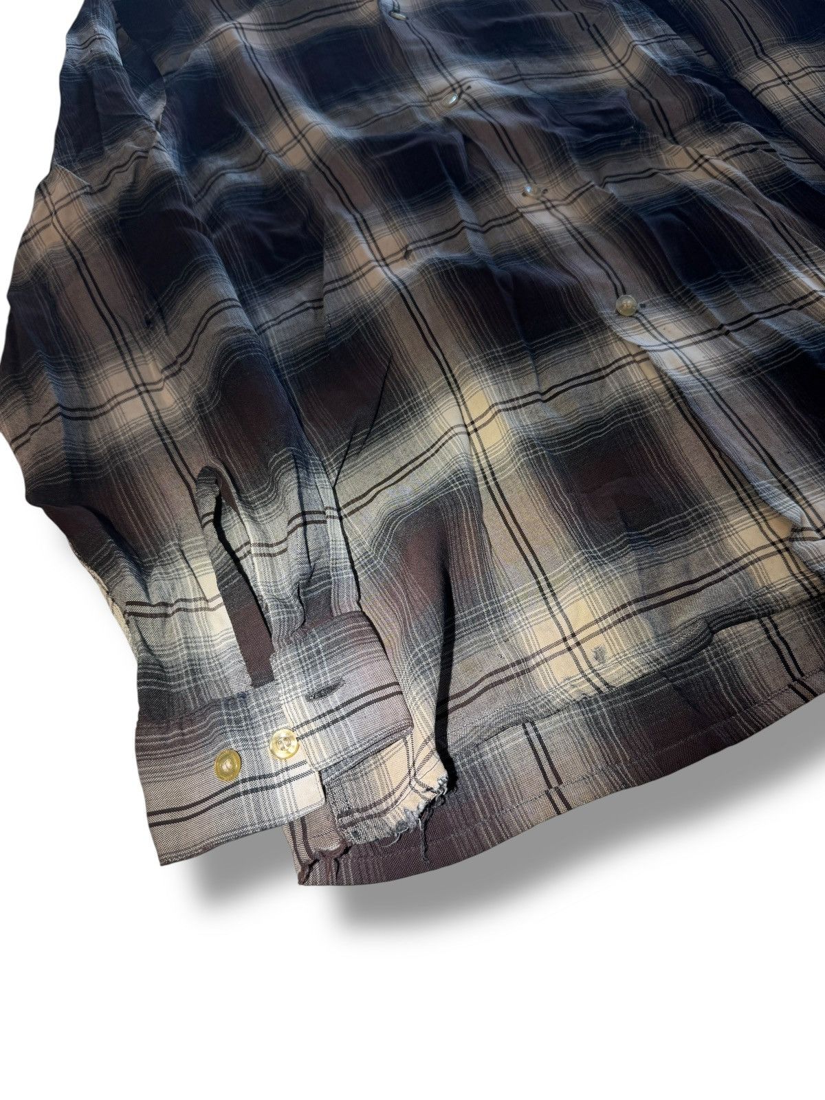 Other *RARE* VINTAGE 70s 80s RAYON COTTON FLANNEL SHIRT THRASHED Size US L / EU 52-54 / 3 - 2 Thumbnail