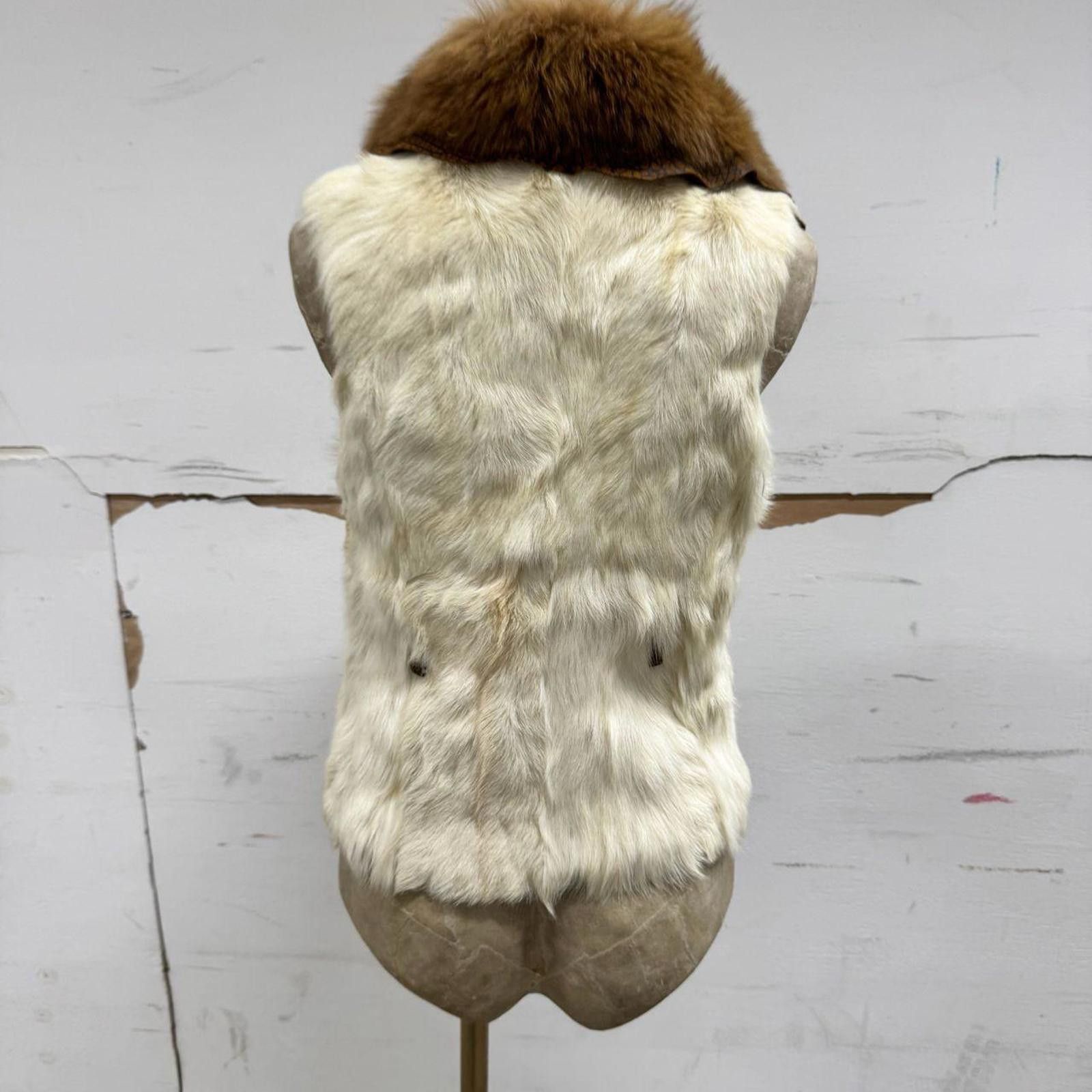 Other Vintage Y2K Rabbit Fur, Fox Fur, & Leather Statement Vest Size S / US 4 / IT 40 - 2 Thumbnail