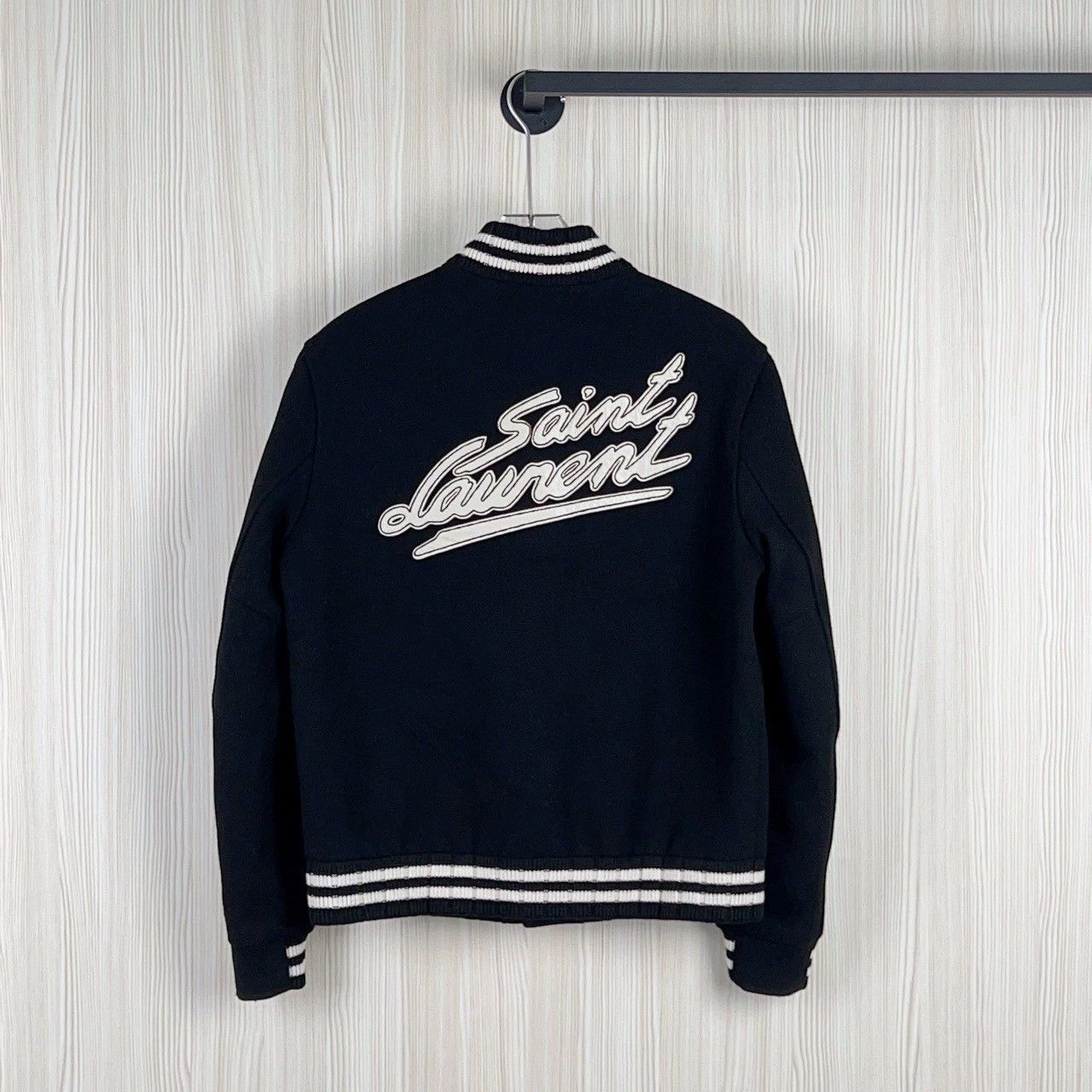 Yves Saint Laurent navy blue YSL varsity jacket size 50 Size US M / EU 48-50 / 2 - 2 Thumbnail