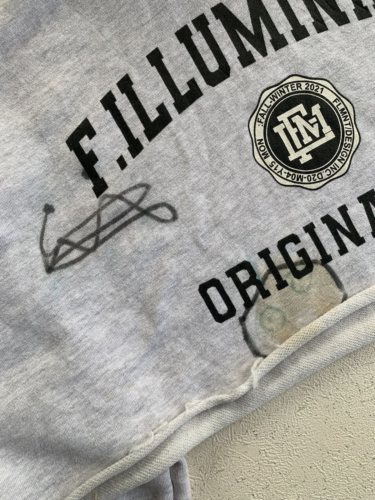 Japanese Brand CRAZY DISTRESSED FUR HOODIE F.ILLUMINATE BOXY CROP FIT Size US M / EU 48-50 / 2 - 9 Thumbnail