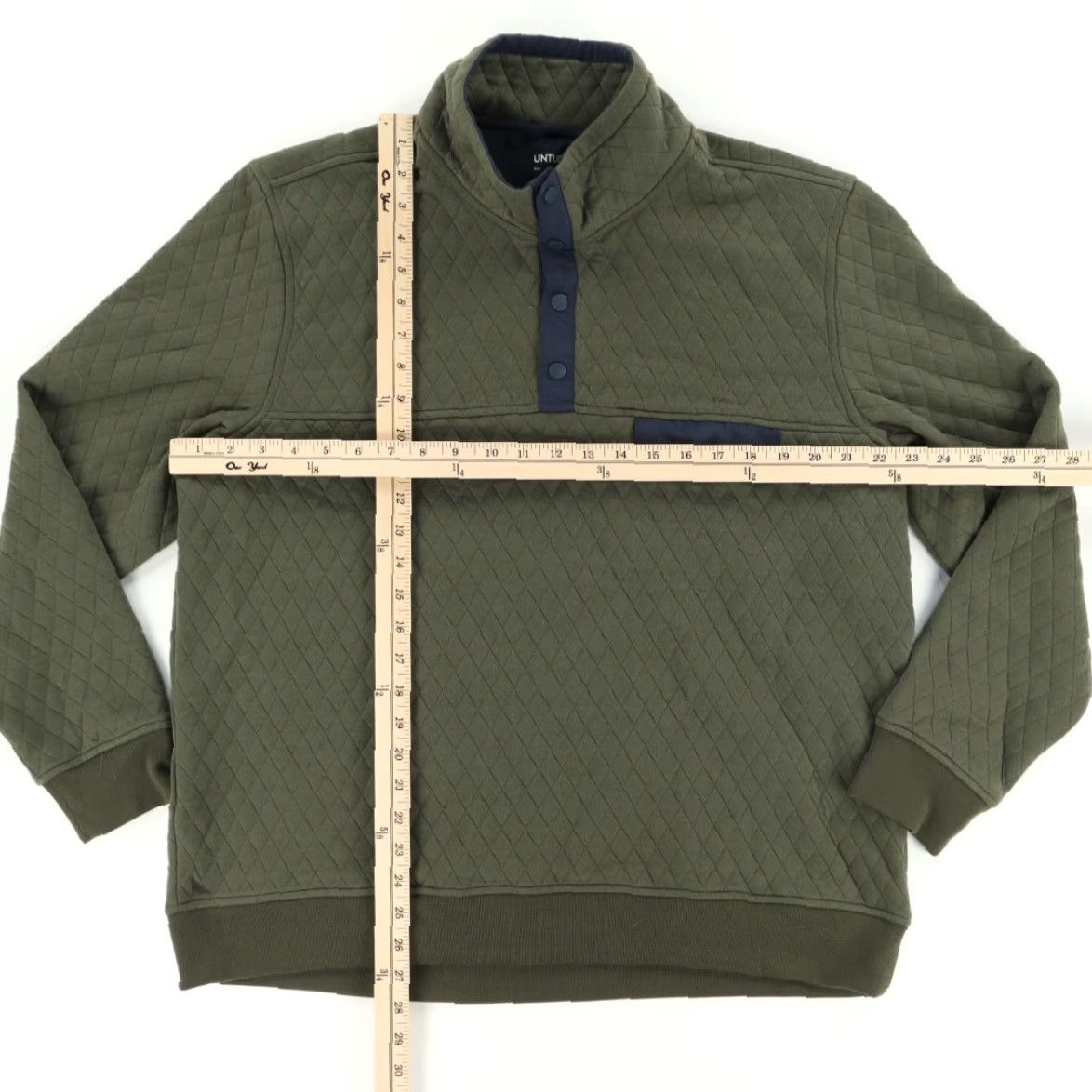 UNTUCKit Untuckit Carufe Quilted Snap Pullover Sweatshirt Green XL Men Shirt Size US XL / EU 56 / 4 - 3 Thumbnail