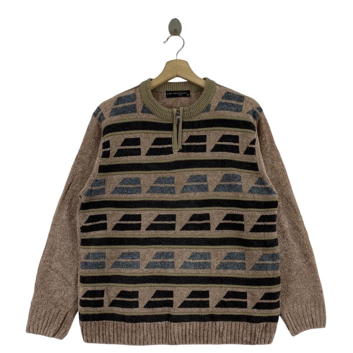 Other PATRIZIO FRANCESCA ITALY Overprint Design Wool Brown Sweater Size US M / EU 48-50 / 2 - 1 Thumbnail