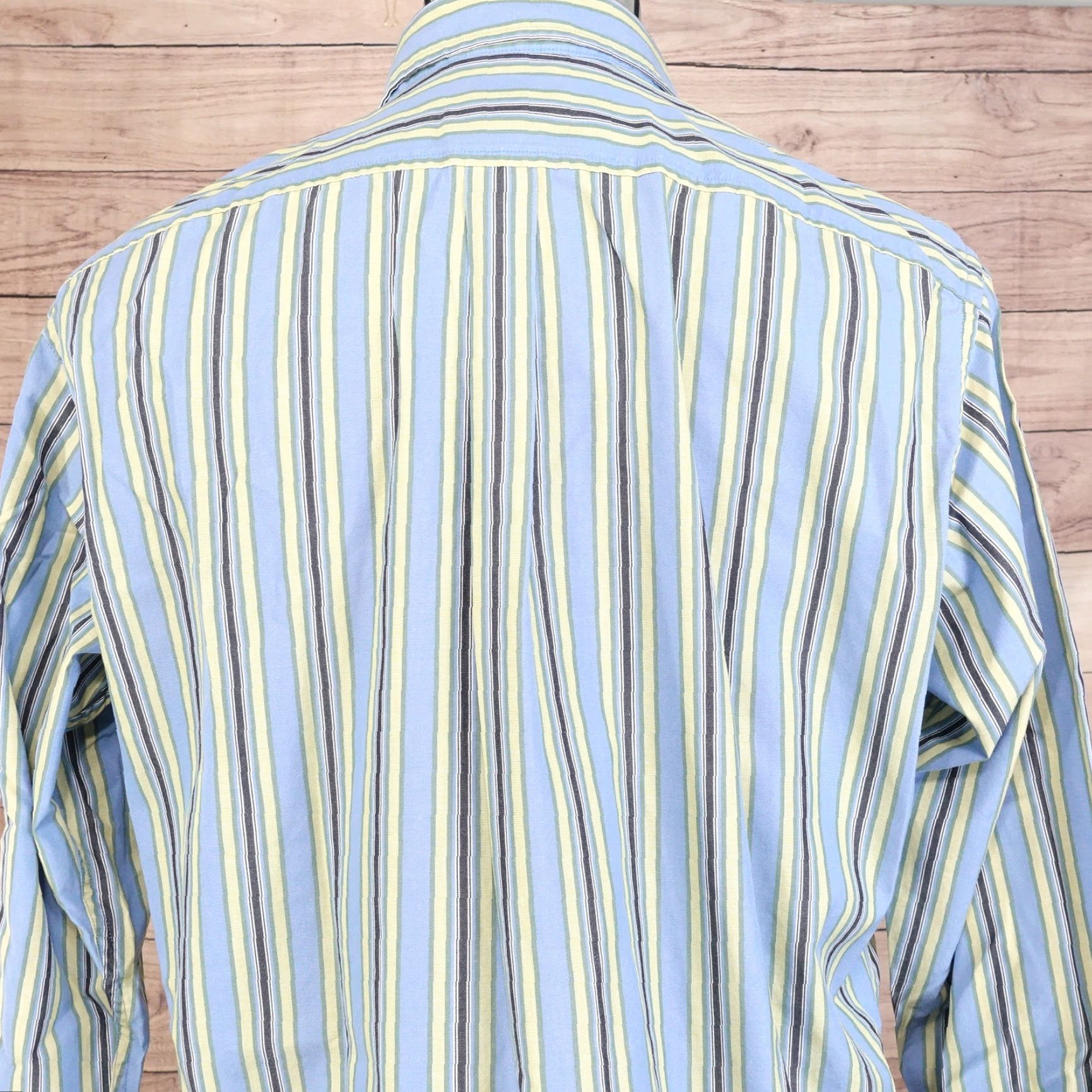Gap GAP Shirt Mens M Classic Fit Blue Yellow Striped Button-Down, Cotton, Long Sleeve, Casual Business, 90s-Inspired? Size US M / EU 48-50 / 2 - 5 Thumbnail