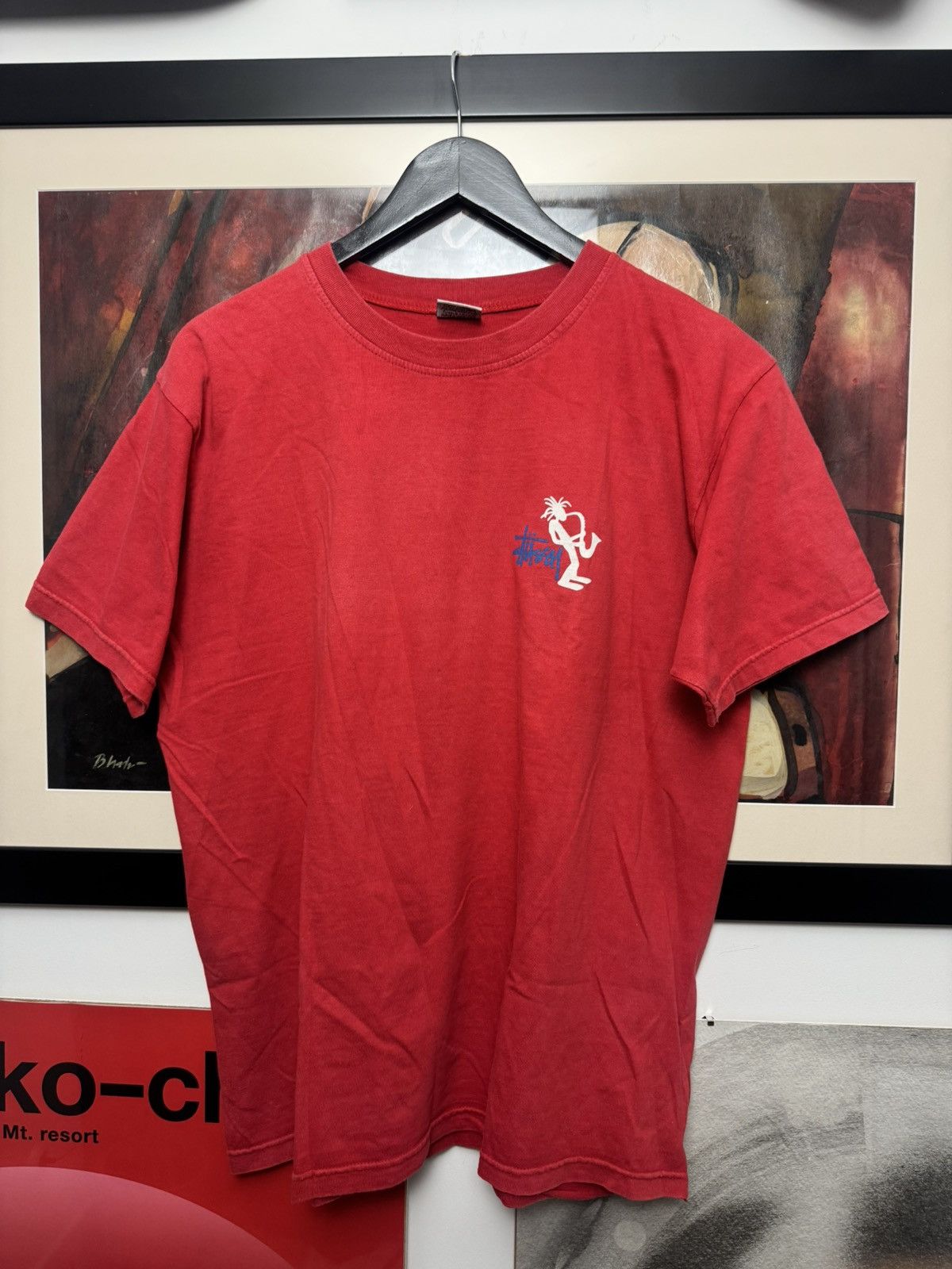 Stussy Stussy Jazz Stickman Vintage Tee USA Red Streetwear Skate Size US XL / EU 56 / 4 - 2 Thumbnail