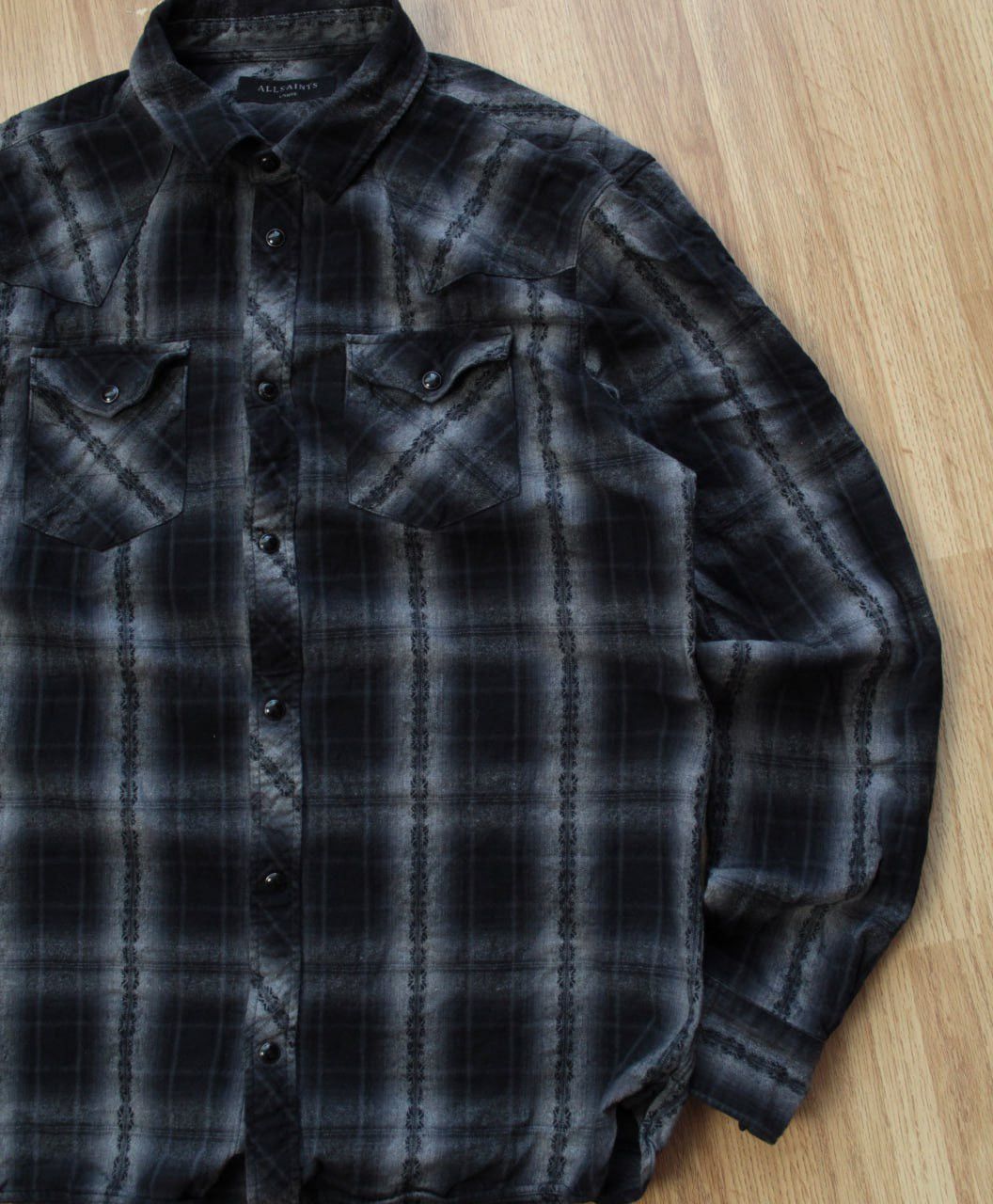 Allsaints 🔥 Allsaints Hellertown Flannel Plaid LS Button Up Shirt Y2K Size US L / EU 52-54 / 3 - 1 Thumbnail