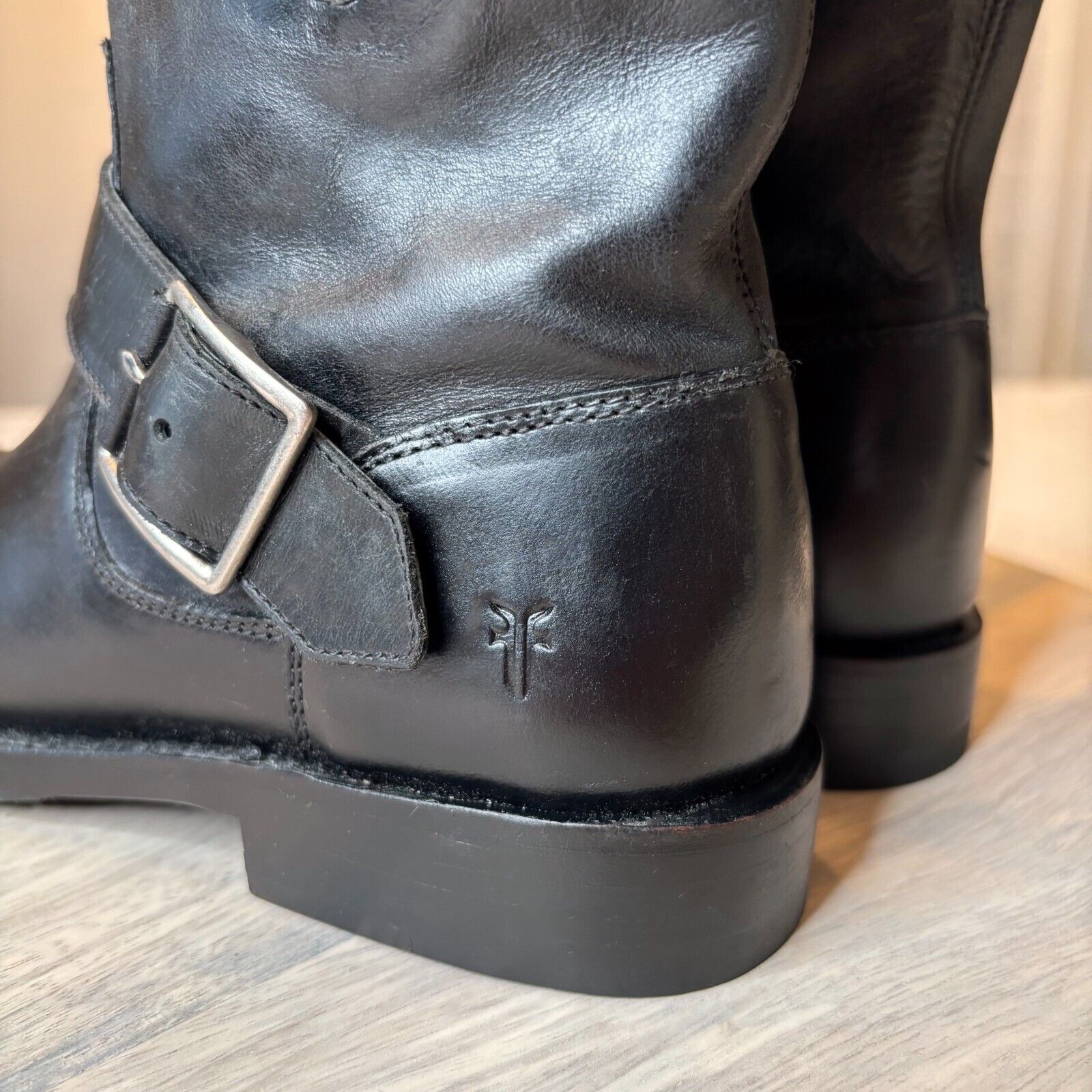 Frye Frye Natalie Engineer Black Leather Short Ankle Boots Sz 5.5 Size US 5.5 / IT 35.5 - 5 Thumbnail