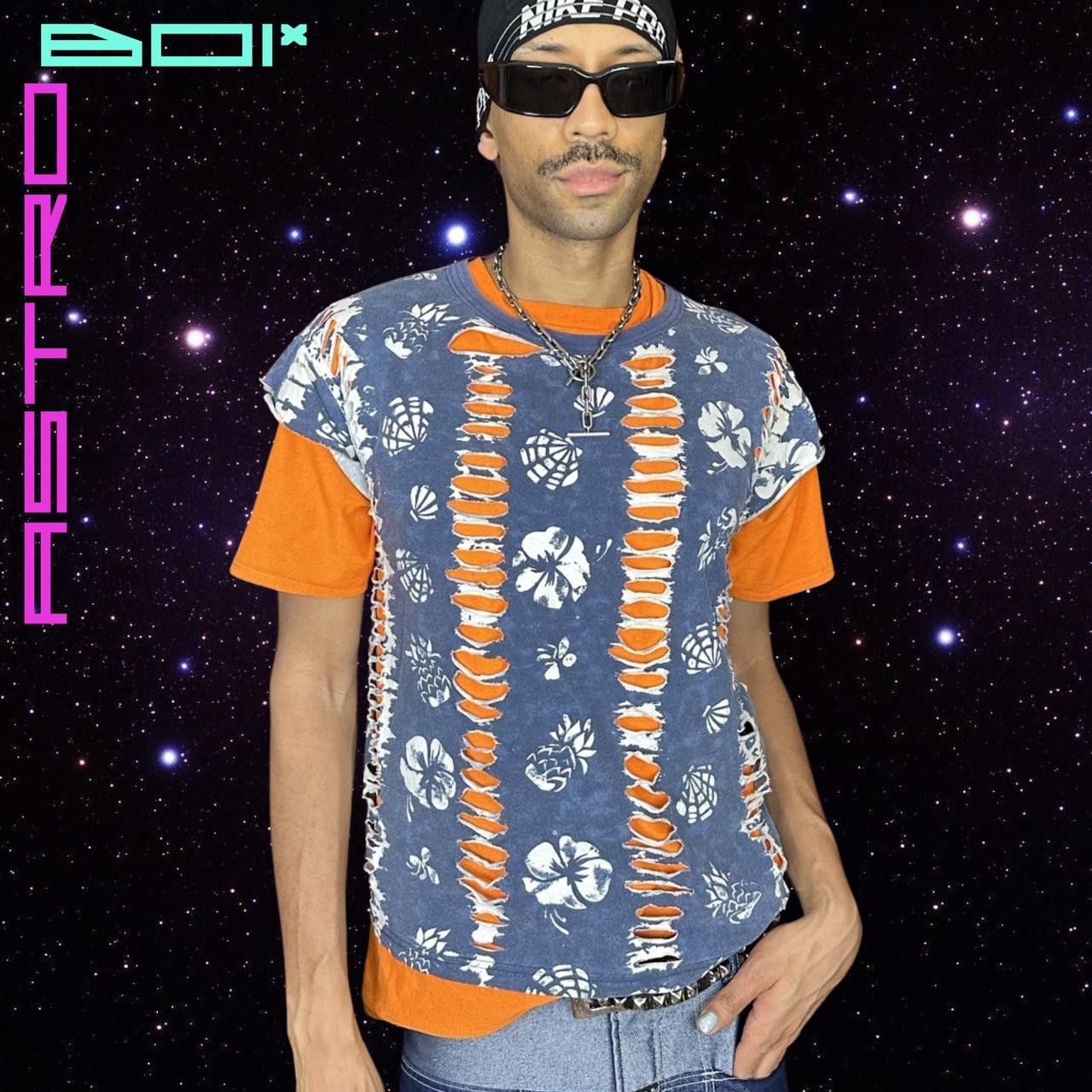 Other × Vintage ASTROBOI* PRINTED SHELLS BLUE TANK TOP _ MEDIUM Size US M / EU 48-50 / 2 - 1 Thumbnail