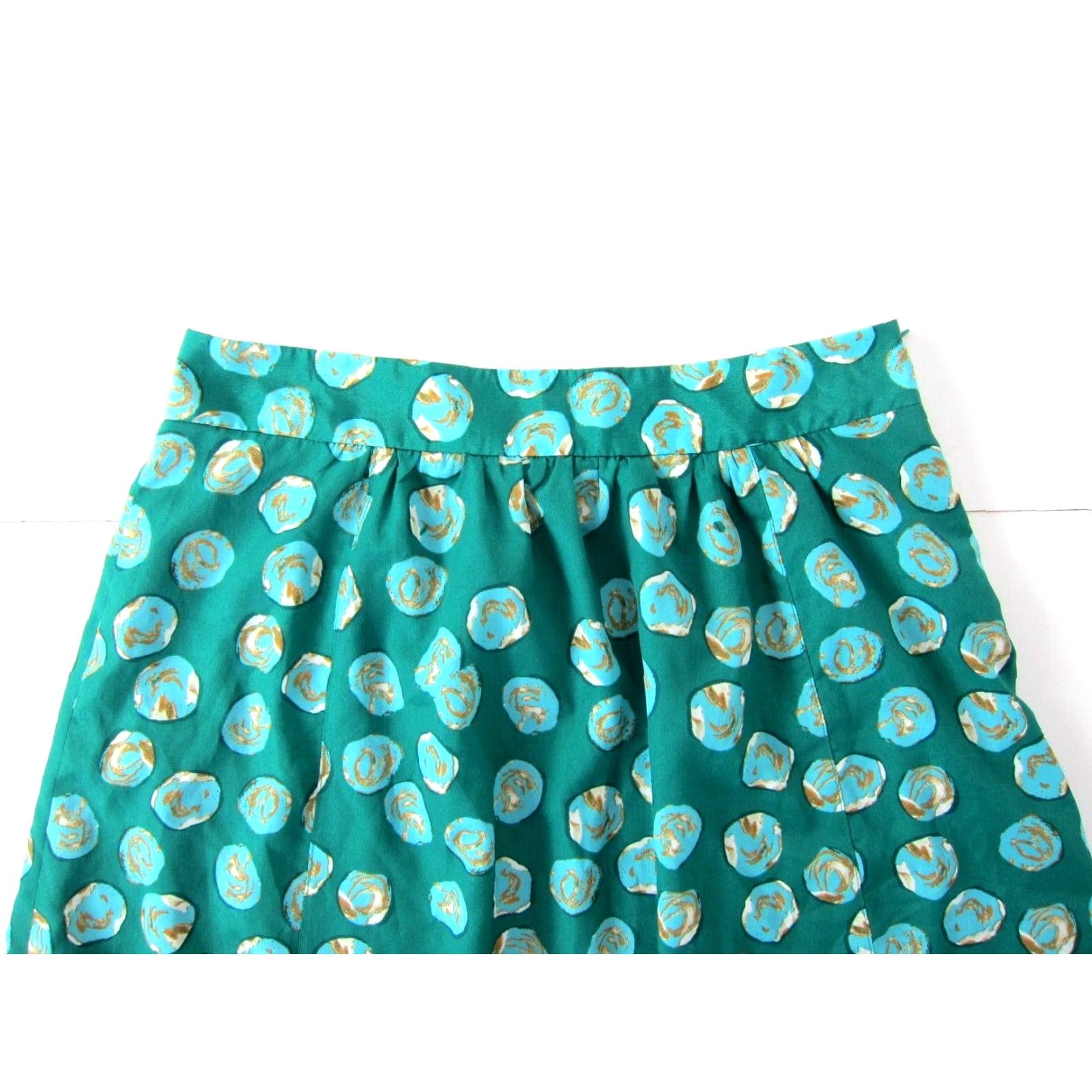 Vintage NWT The Limited Polyester Green Polka Dot A-Line Skirt Medium Womens Casual Knee Length Lined Pattern: Polka Dot Size 32" / US 10 / IT 46 - 4 Thumbnail