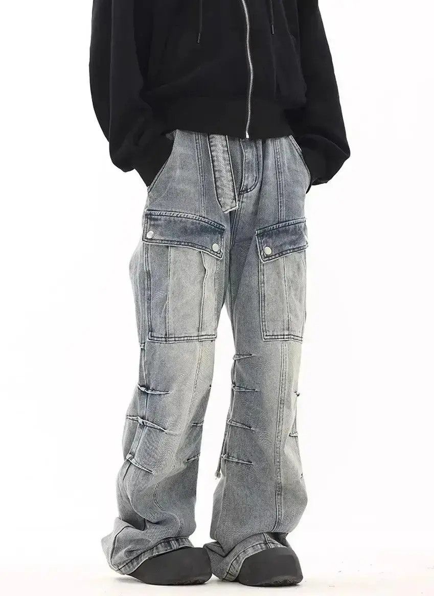 Japanese Brand Vintage street washed micro-flared jeans Size US 32 / EU 48 - 4 Thumbnail