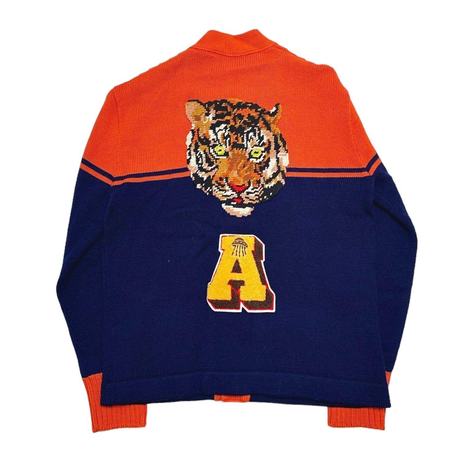 Gucci Tiger Varsity Patch Knit Cardigan Orange/Blue Size US XL / EU 56 / 4 - 1 Thumbnail