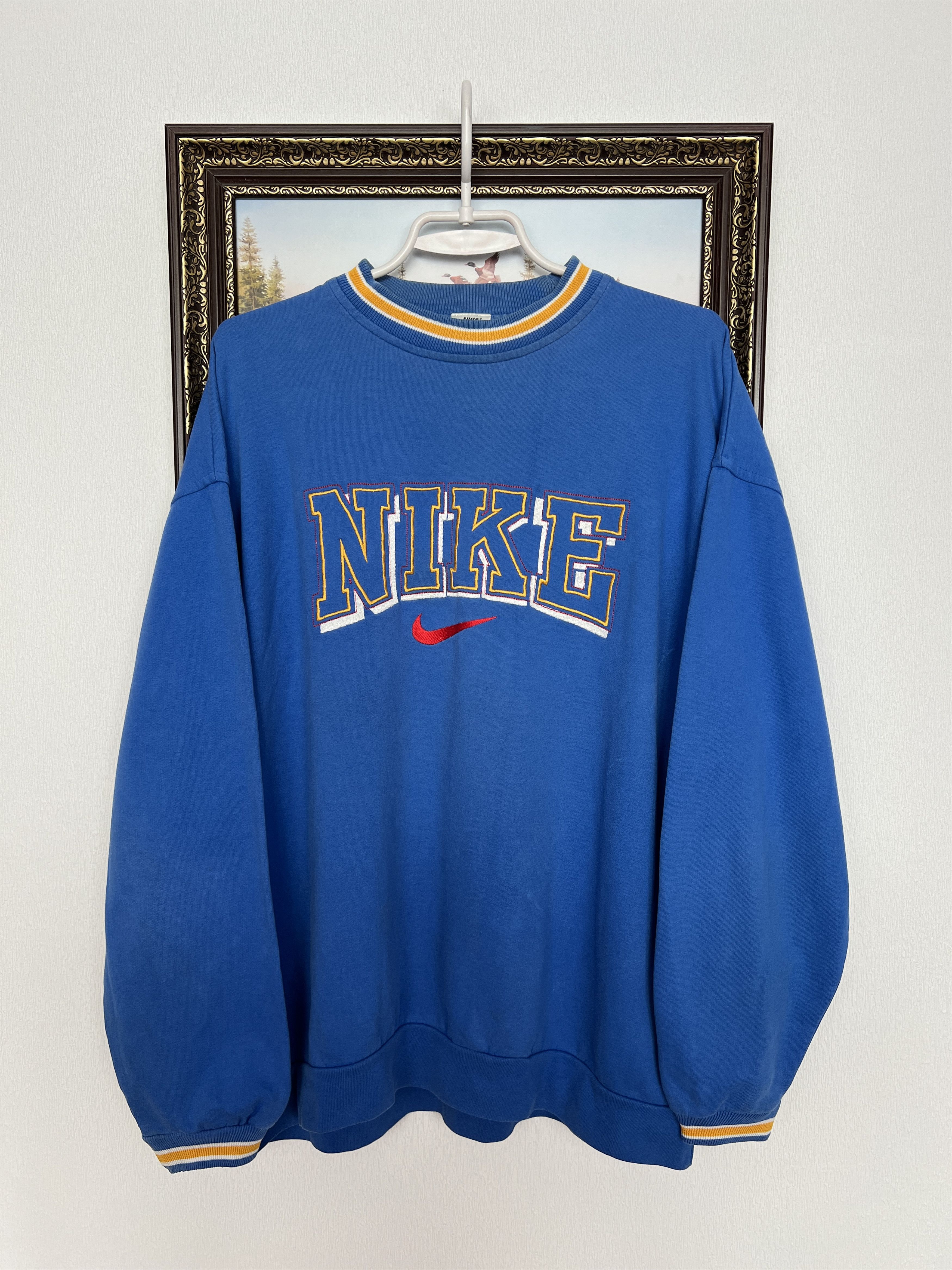 Nike Vintage Sweatshirt Big Logo Swoosh Mens Spell Out Crewneck Size US L / EU 52-54 / 3 - 1 Thumbnail