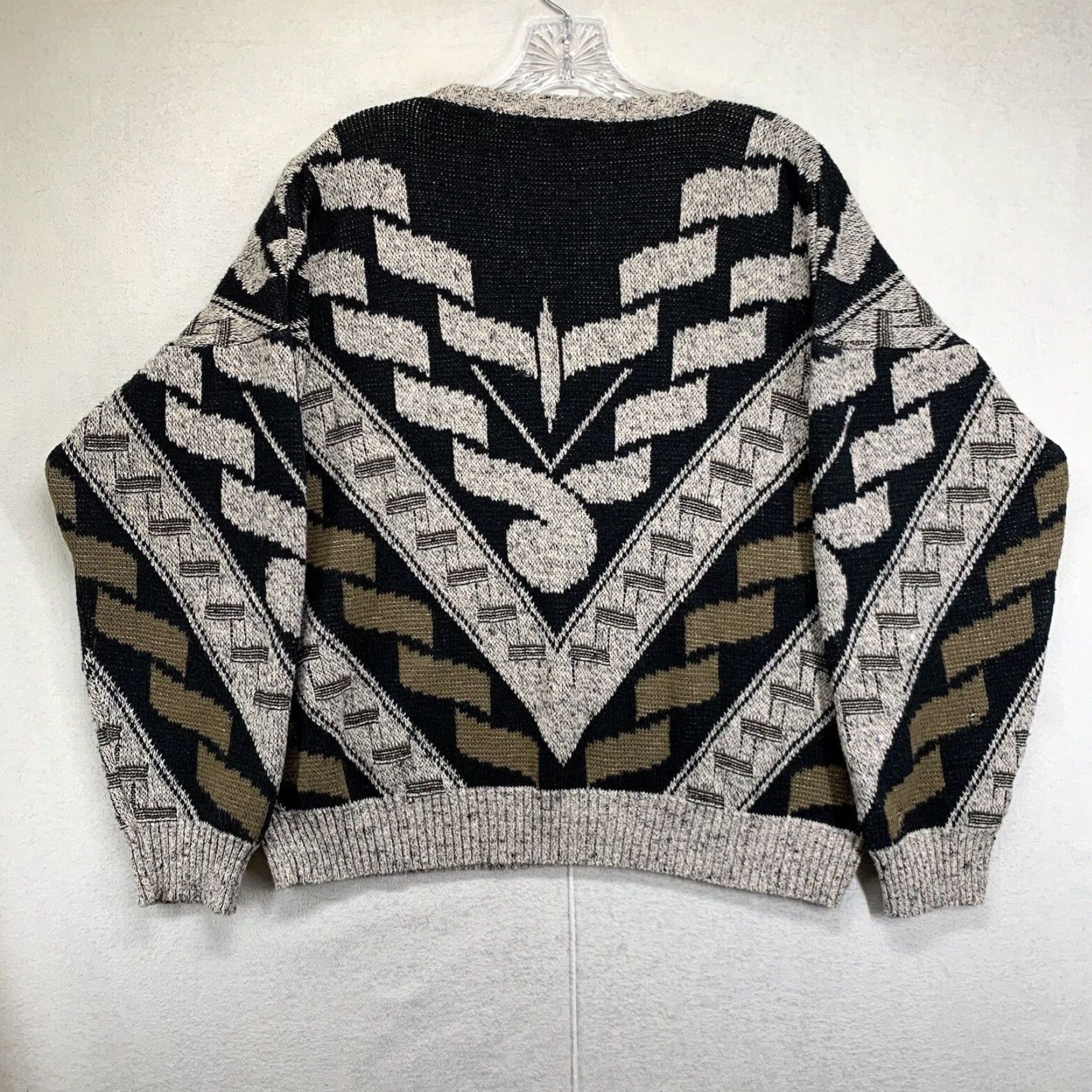 Vintage Vintage Justin Blake Sweater Men Large Pullover 90s Grunge Geometric Chunky Knit Fall Winter Size US L / EU 52-54 / 3 - 3 Thumbnail