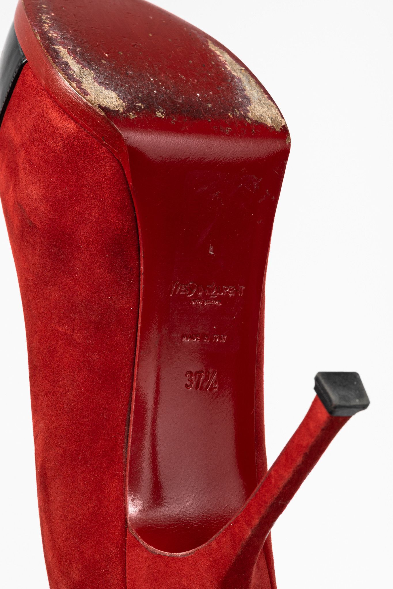 Yves Saint Laurent Yves Saint Laurent Tribtoo 80 Platform Suede & Cap-Toe Pumps Size US 7 / IT 37 - 5 Thumbnail