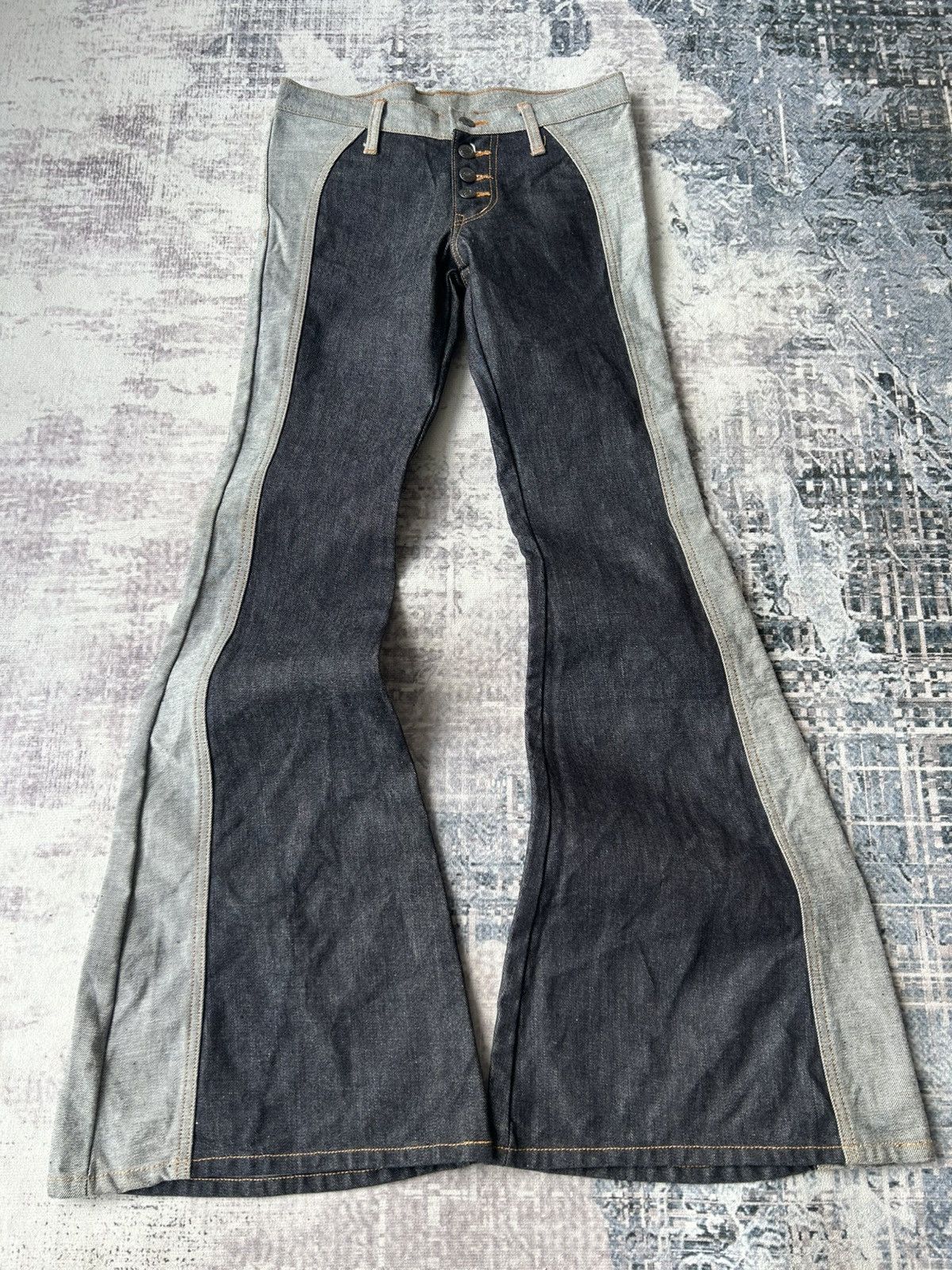 Japanese Brand Super Flared Rockstar Punk Jeans Size US 28 / EU 44 - 2 Thumbnail
