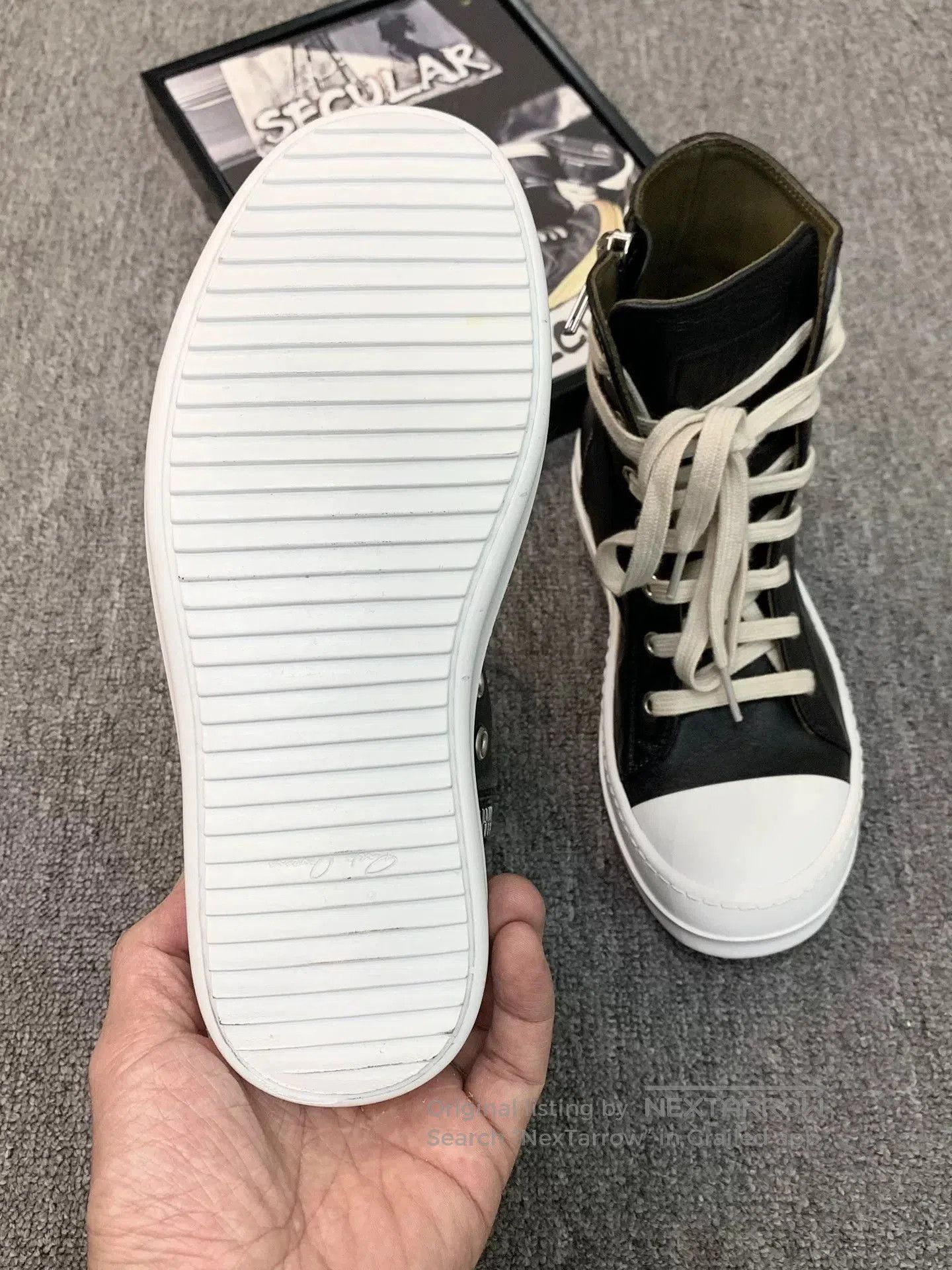 Rick Owens rick owens black and white high. Size US 5.5 / EU 38 - 8 Thumbnail