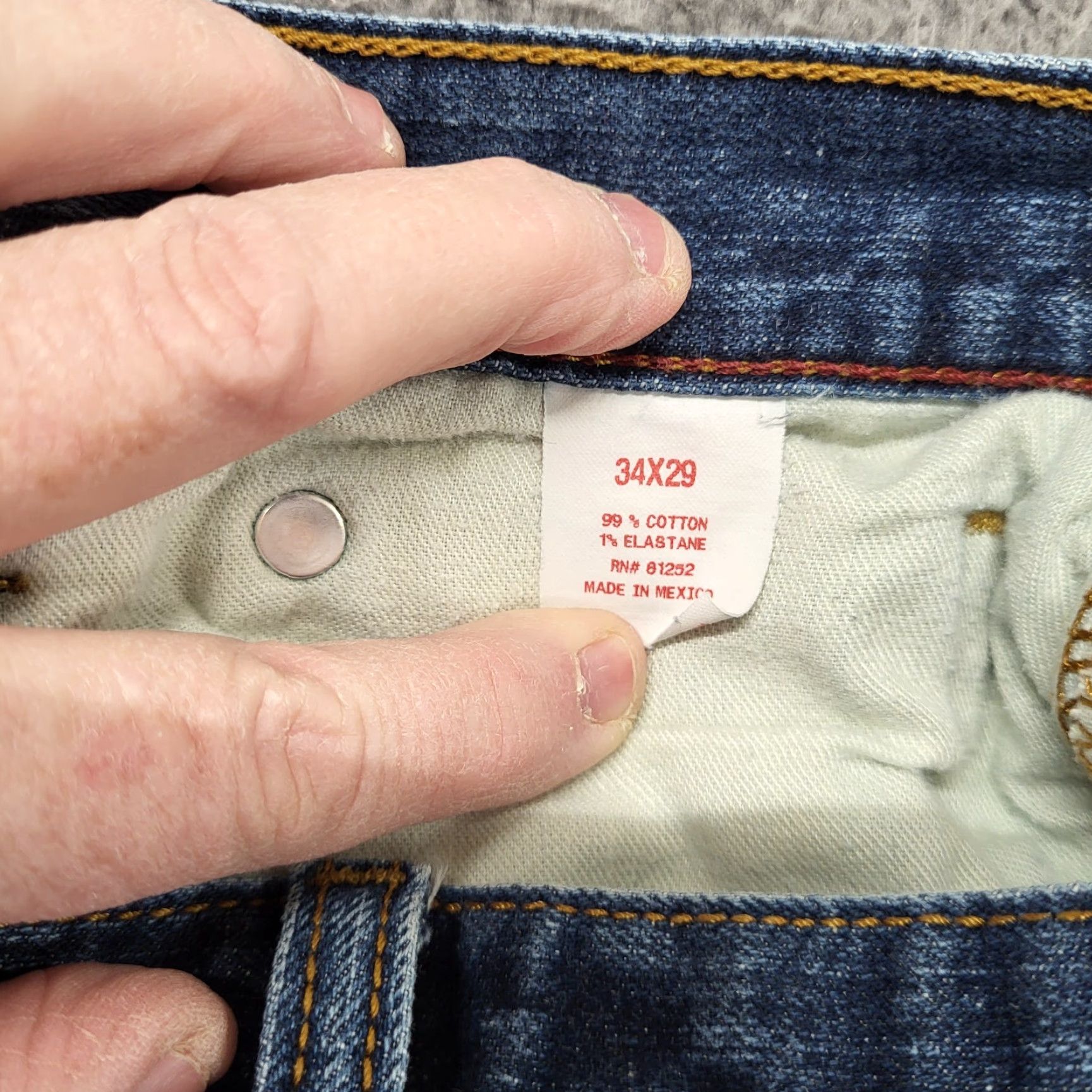 Vintage VINTAGE AriZona Jeans Men 34x29 Slim Straight Blue Denim Stretch 5-Pocket USA Seamed Belt Loops Modern Levi's 505 Style Size US 34 / EU 50 - 2 Thumbnail