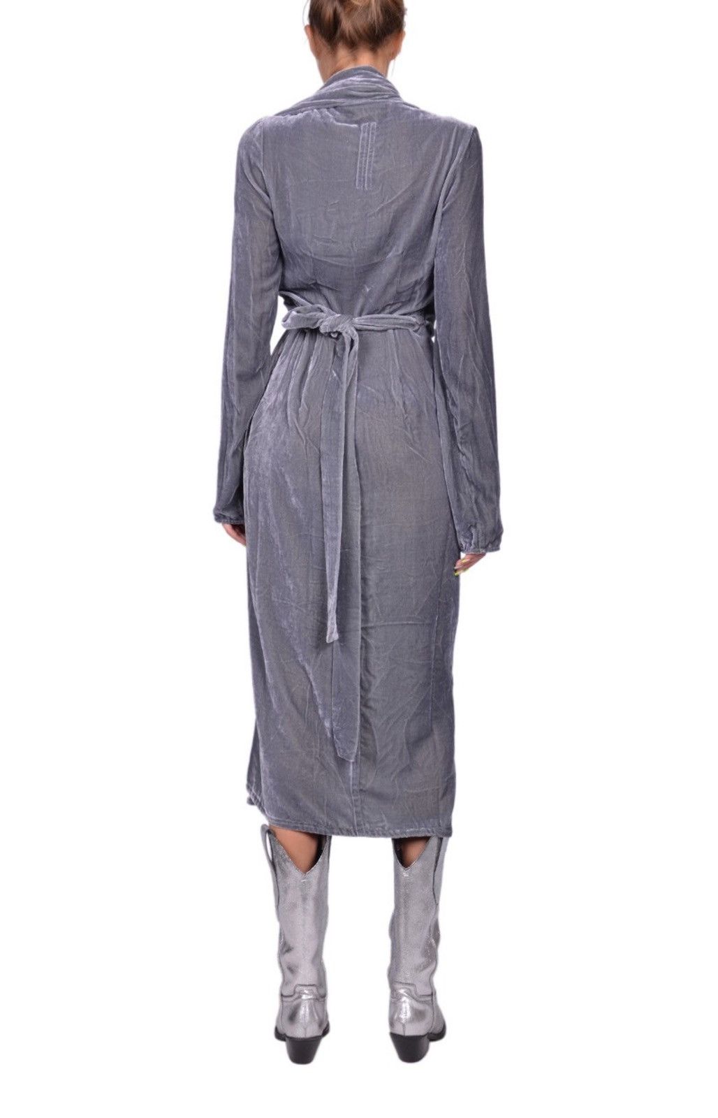 Rick Owens Last Size Rick Owens Velvet Wrap Silk Blend Midi Dress Size S / US 4 / IT 40 - 10 Thumbnail
