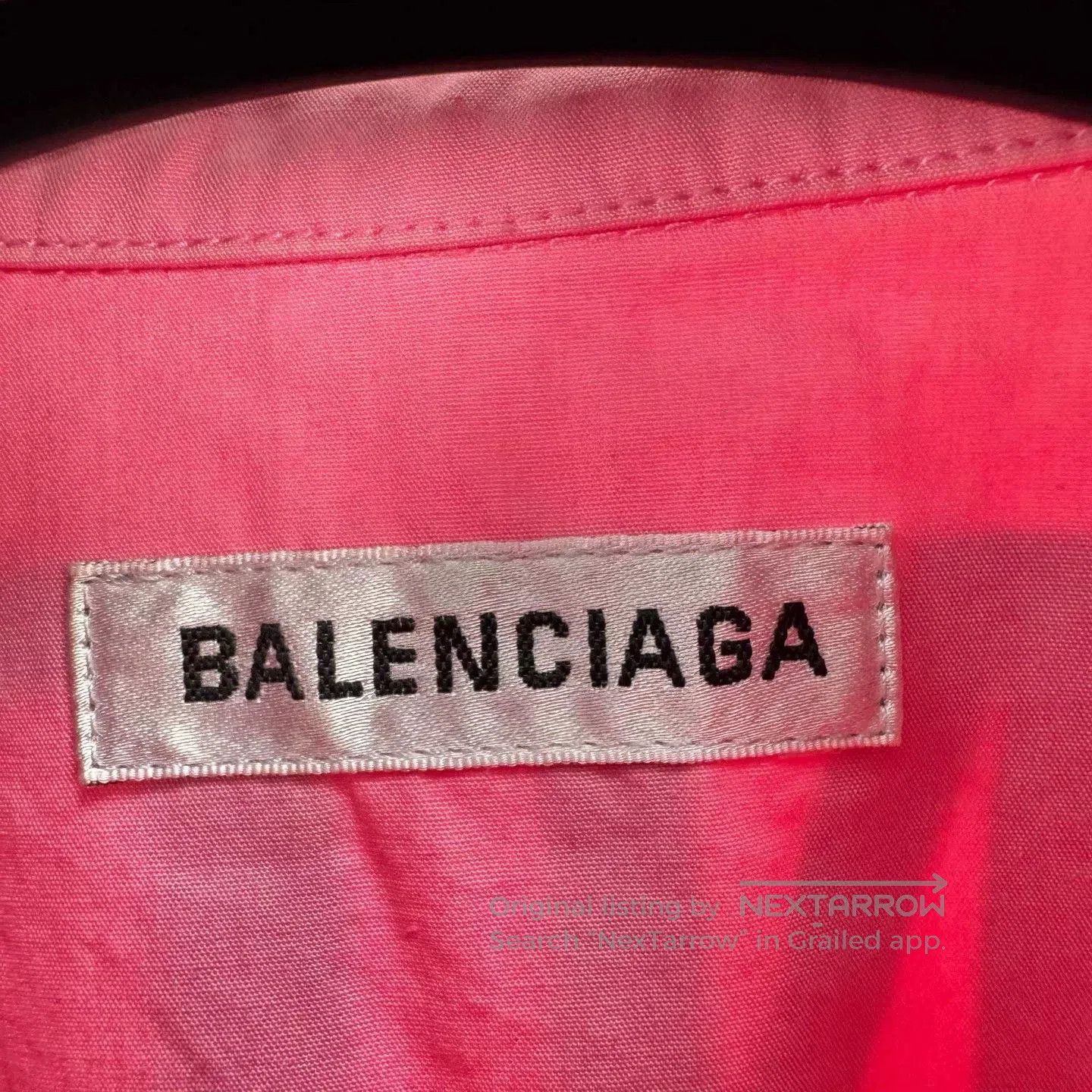 Balenciaga pink balenciaga shirt with printed logo. Size S / US 4 / IT 40 - 5 Thumbnail