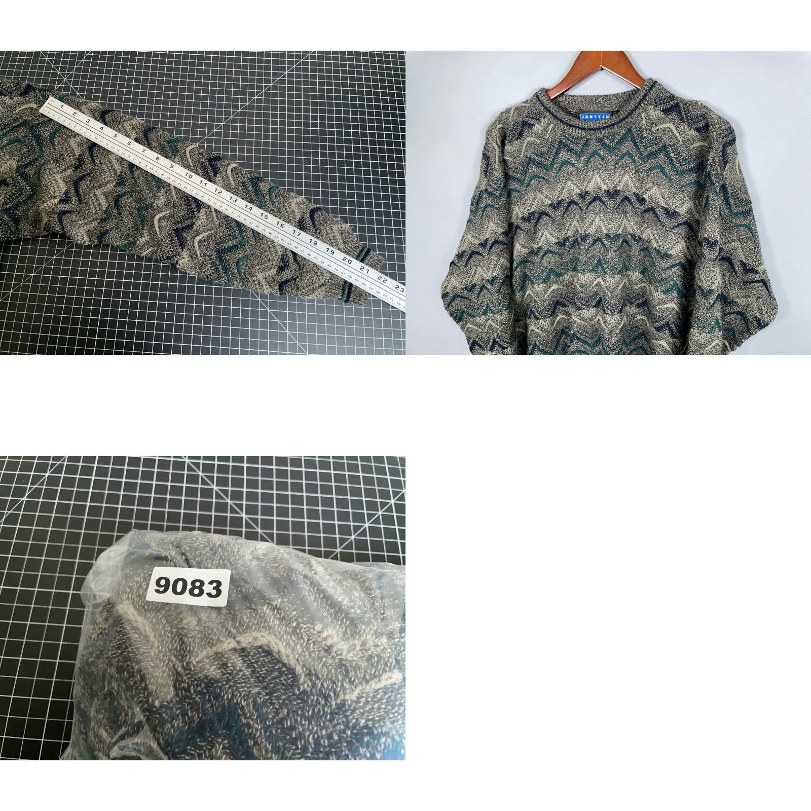 Jantzen VINTAGE Jantzen Men's Pullover Sweater Adult Medium Green Geometric Knit Retro 90s Casual Size US M / EU 48-50 / 2 - 8 Thumbnail