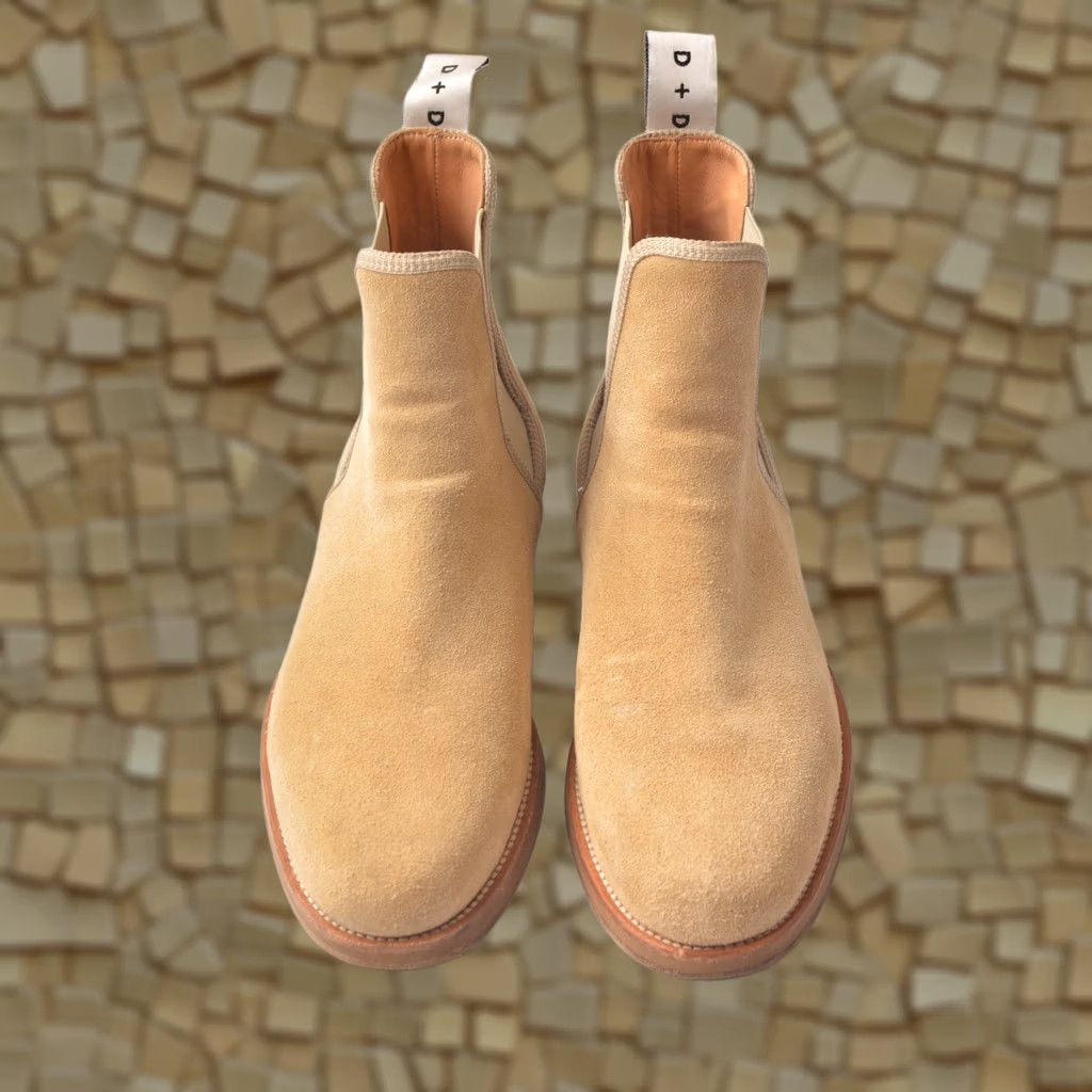Vintage Duke + Dexter Desert Chelsea Boots Handmade in England Size UK 7 / US 7.5-8 / EU 41 Beige Suede Chelsea Boots Mens Size US 7 / EU 40 - 1 Thumbnail