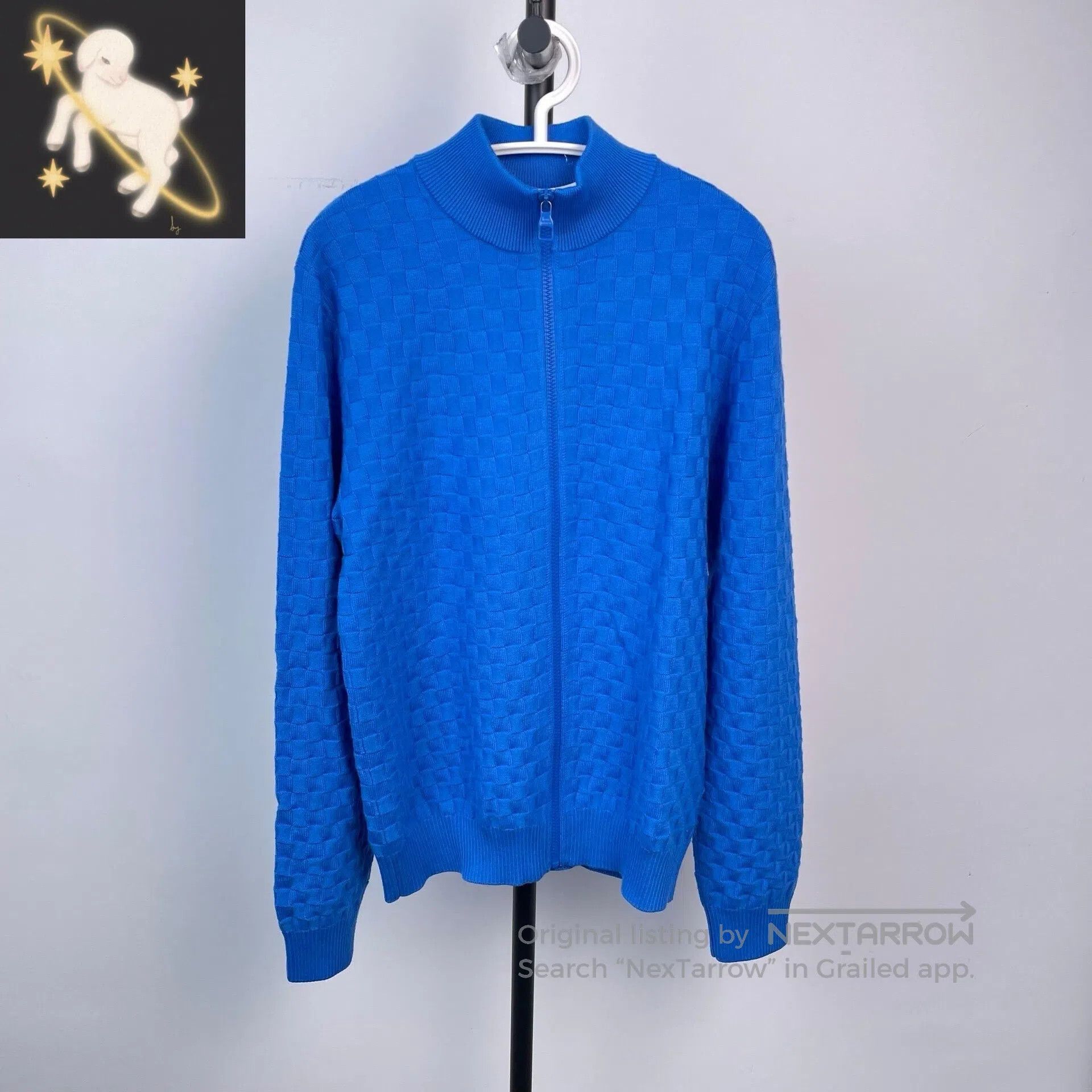 Louis Vuitton Louis Vuitton Gem Blue Check Knit Jacket| Size US M / EU 48-50 / 2 - 1 Thumbnail