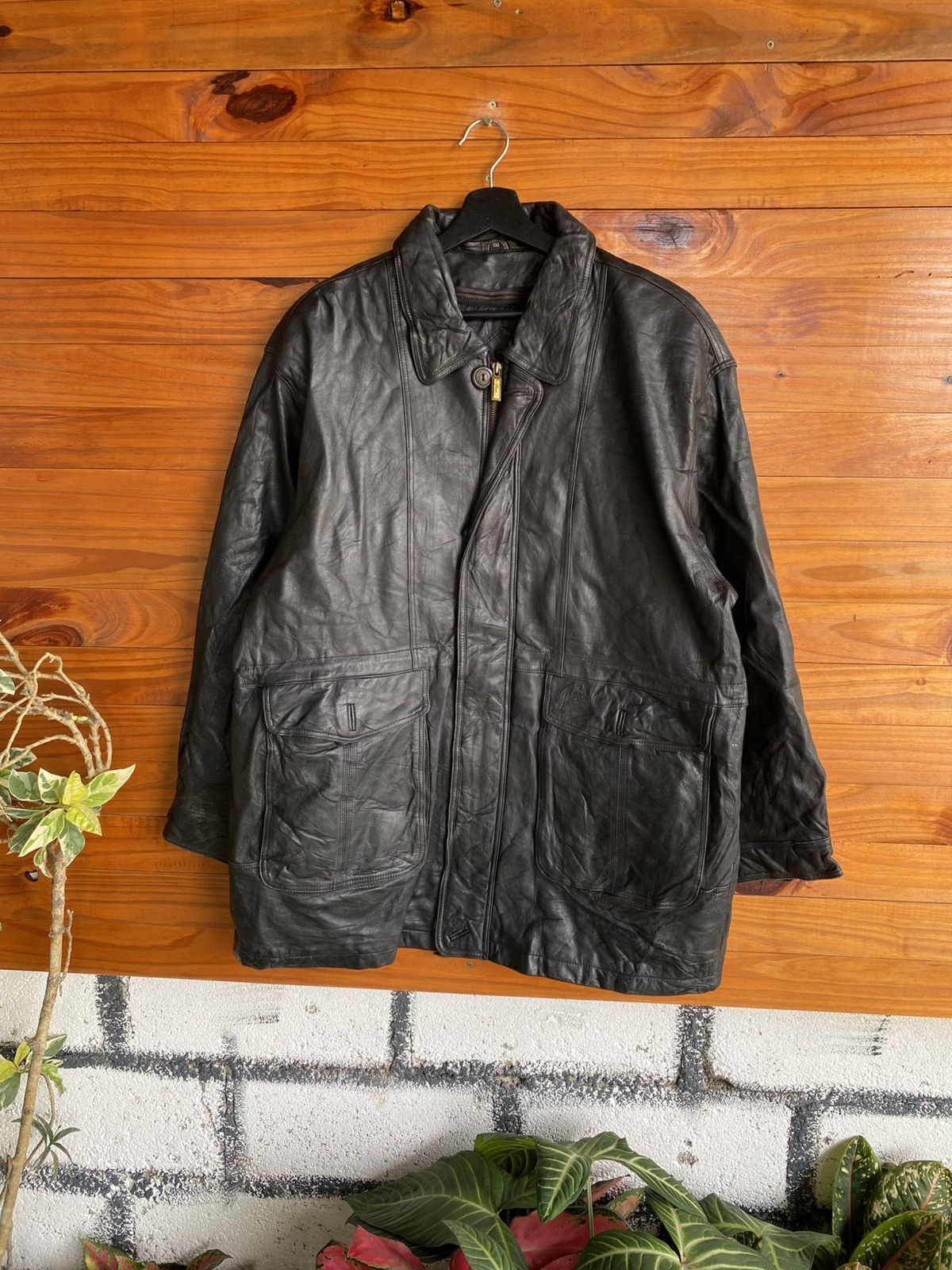 Japanese Brand Vintage Crocodile Leather Jacket Black Genuine Leather Coat Size US L / EU 52-54 / 3 - 3 Thumbnail