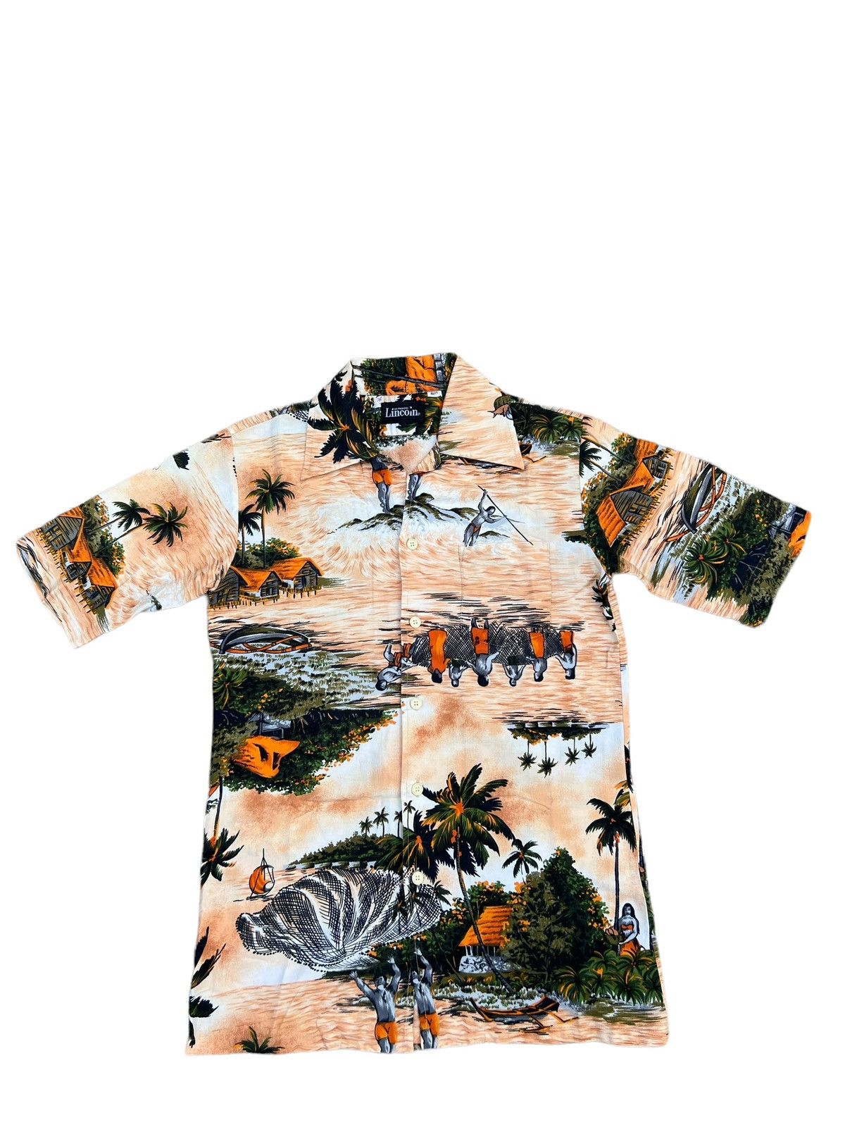 Japanese Brand × Vintage 60s 70s Hawaiian Shirt Lincoln Fisherman Island Size US S / EU 44-46 / 1 - 1 Thumbnail