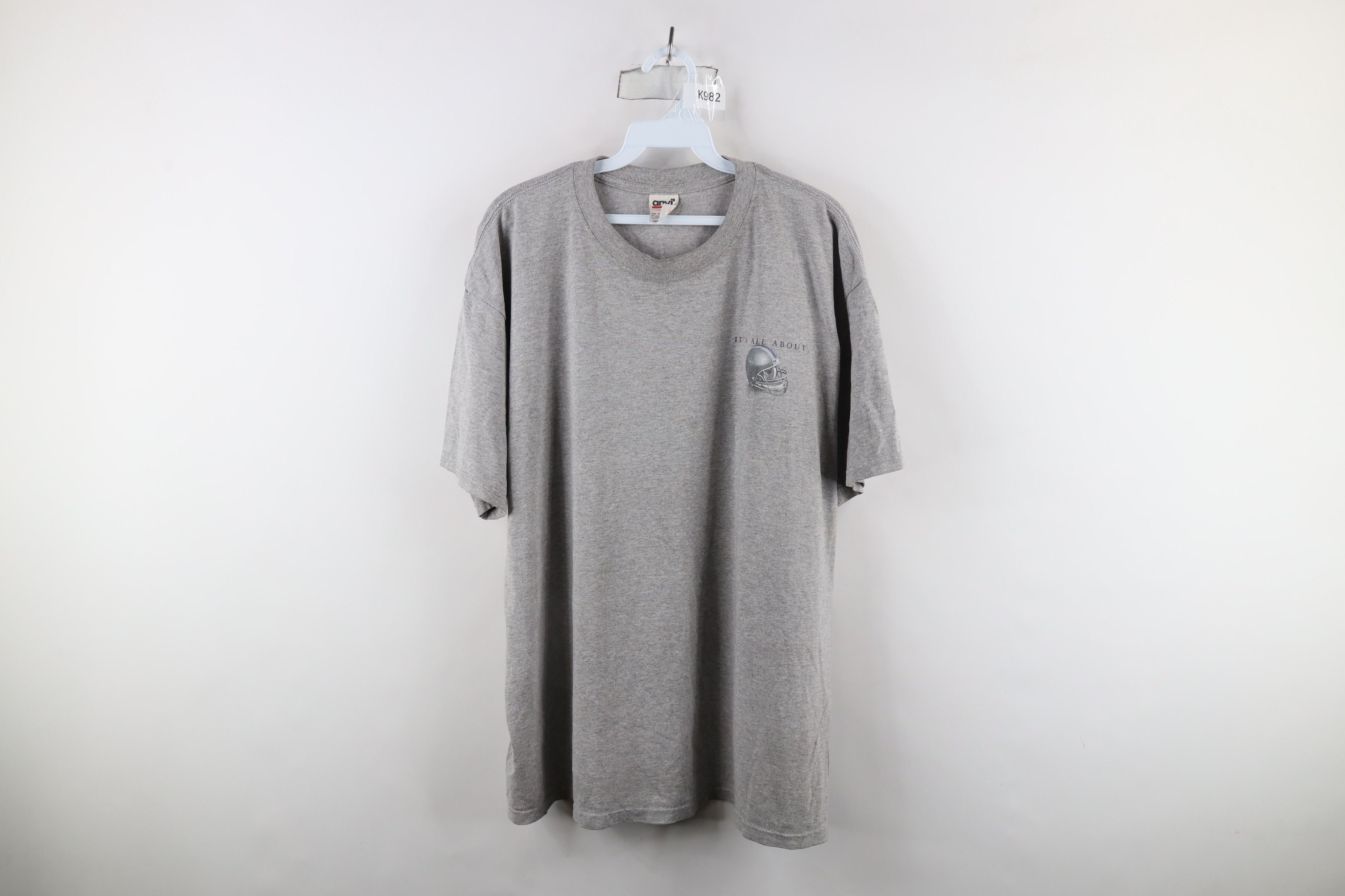 Vintage Vintage 90s Spell Out It's All About Football Sports T-Shirt Size US XL / EU 56 / 4 - 1 Thumbnail