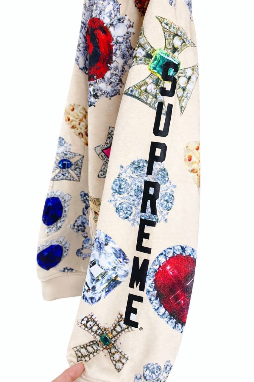 Supreme Supreme Jewels Hoodie Cream Size US L / EU 52-54 / 3 - 4 Thumbnail