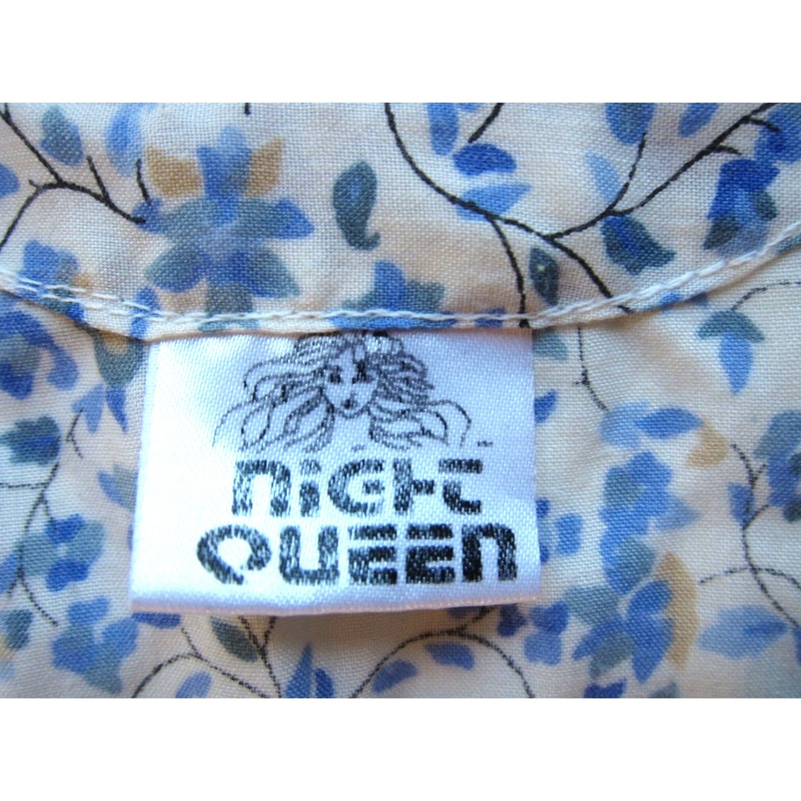 Vintage Vtg Night Queen Blue Yellow Floral Short Sleeve V-Neck Long Maxi Dress Large Size 36" / US 14 / IT 50 - 3 Thumbnail
