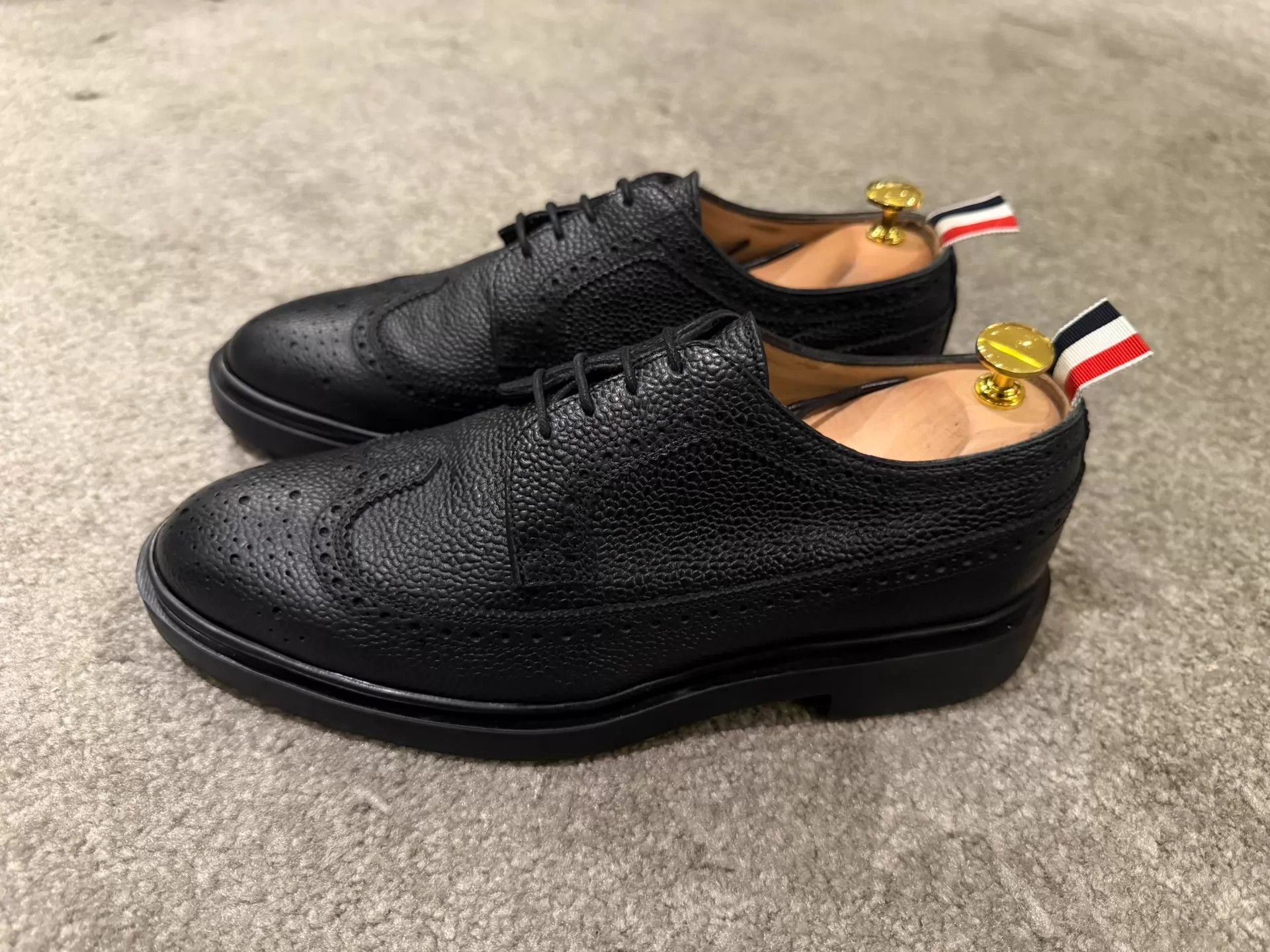 Thom Browne Thom Browne Black Lightweight Rubber Sole Wingtip US8.5 Size US 8.5 / EU 41-42 - 2 Thumbnail