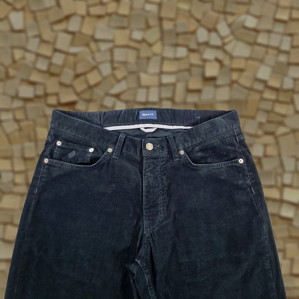 Gant Gant Mens Trousers Navy Blue W34 L32 Slim Fit Corduroy Pants Cotton Ax Cords Dry Cleanable? Size US 34 / EU 50 - 1 Thumbnail