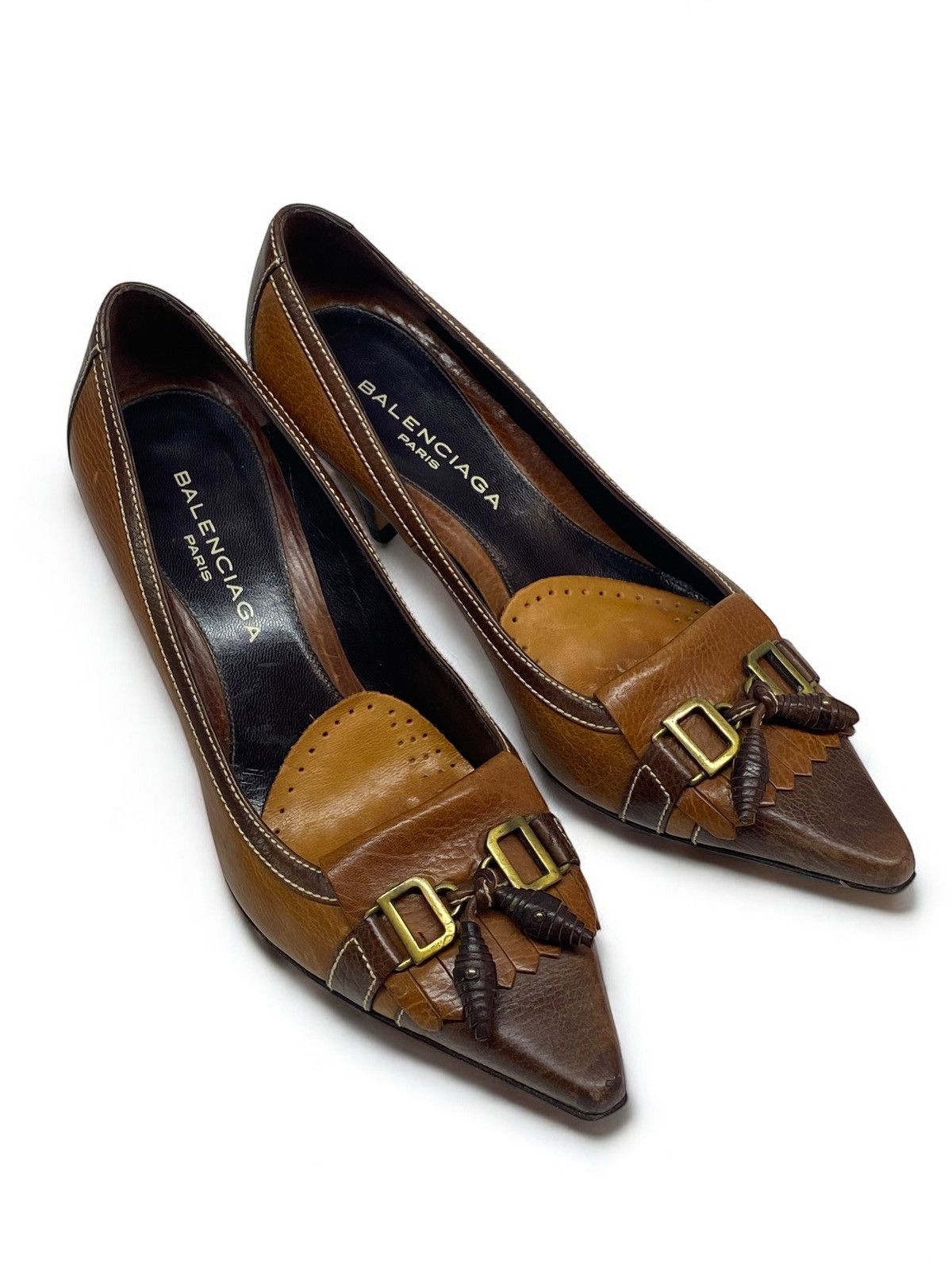 Balenciaga 🔥 BALENCIAGA BROWN TASSLE PUMPS VINTAGE LOAFER STYLE Size US 5 / IT 35 - 2 Thumbnail